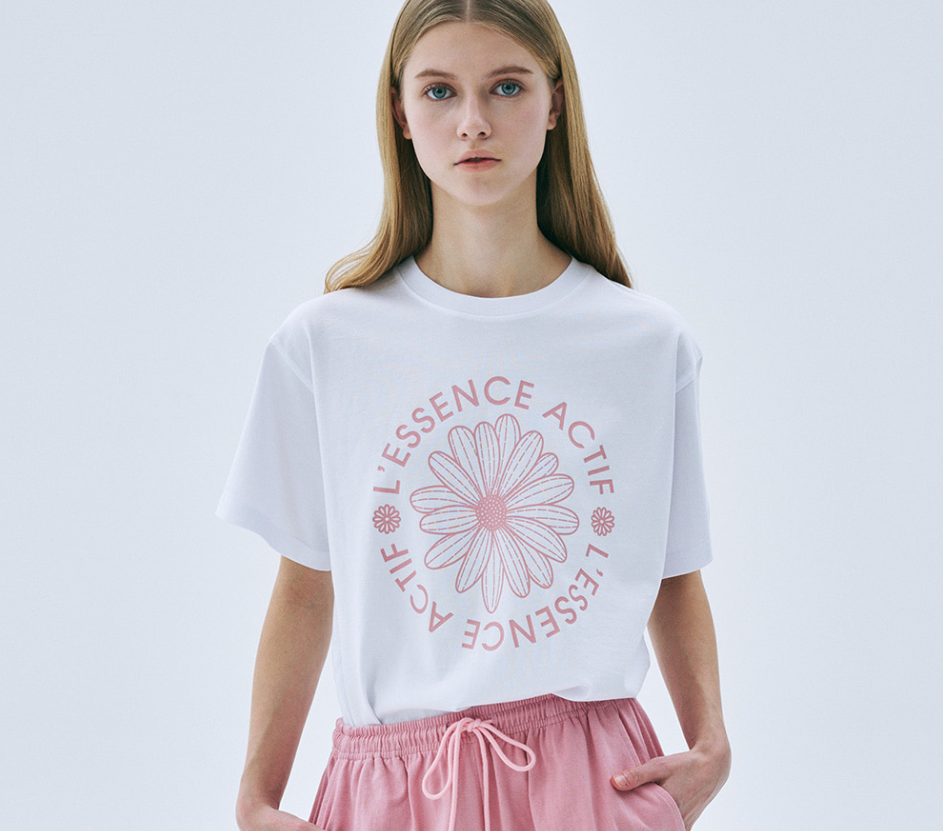 【預購】AKR092007 Mardi [ACTIF] T-SHIRT ACTIF EMBLEM (WHITE PINK)