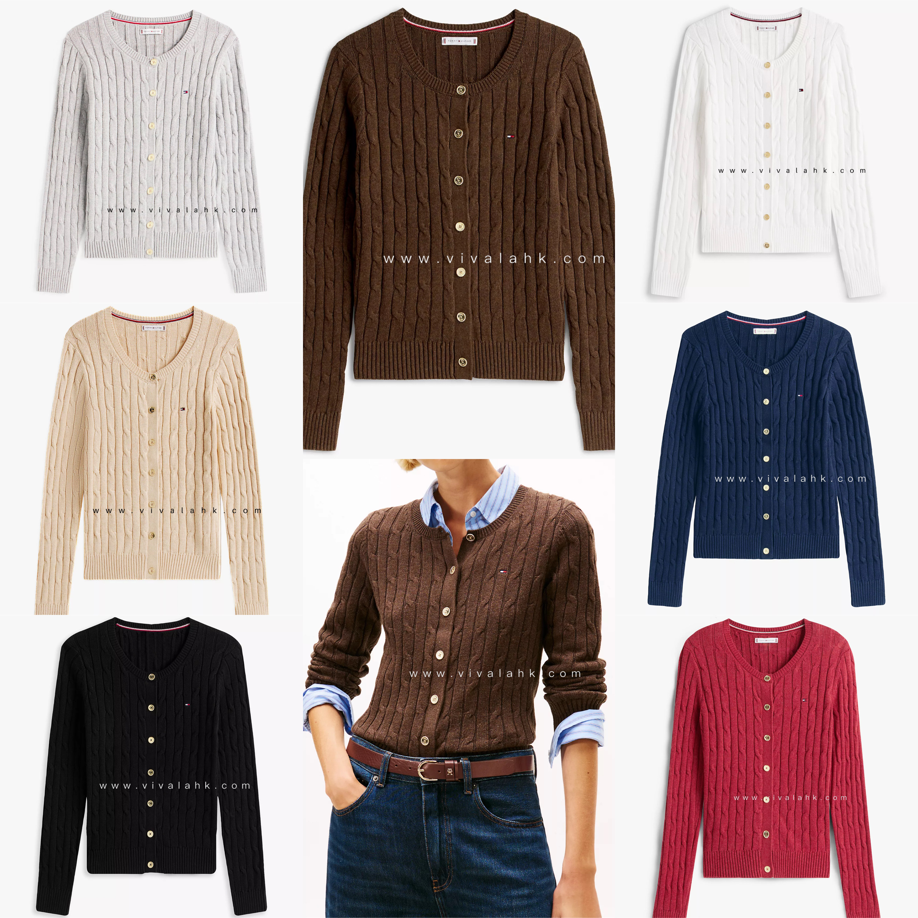 Tommy Hilfiger - 女裝開胸針織冷衫 (XW04356)