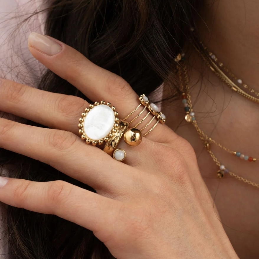 BOHM PARIS - 錘紋珍珠母戒指