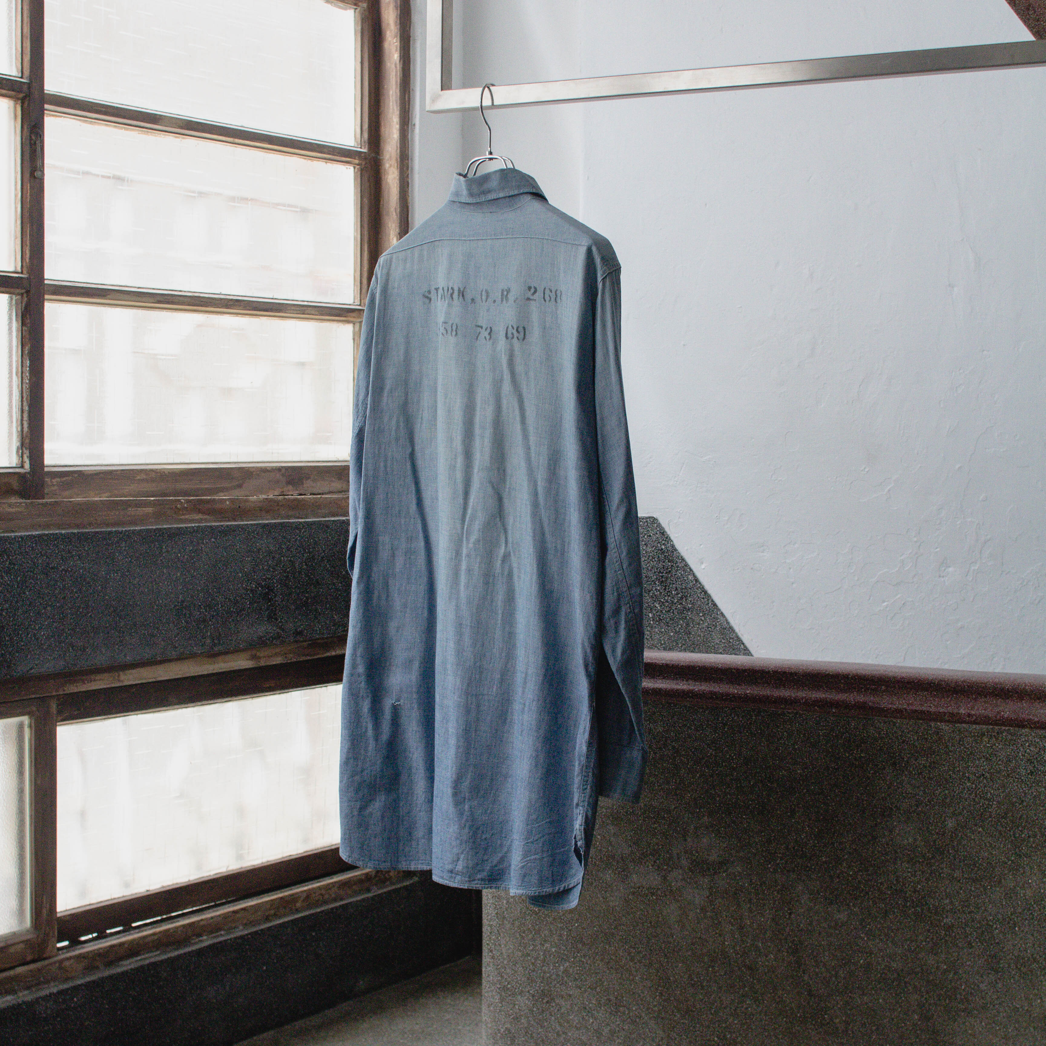 【L'ARCHIVE】 40S US NAVY CHAMBRAY SHIRT 二戰 美國 海軍 青年布 工作 長袖 襯衫