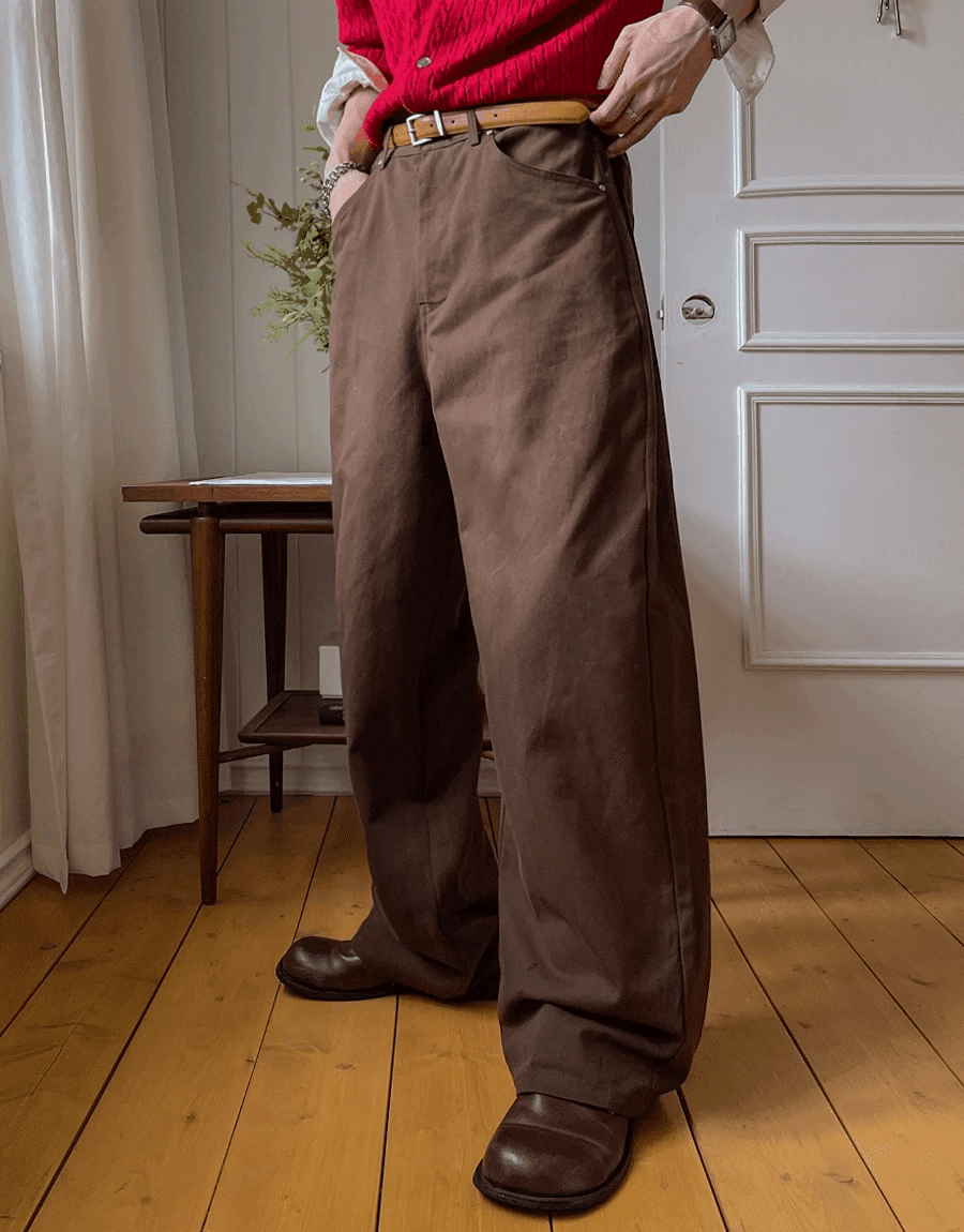 曲線棉質休閒褲