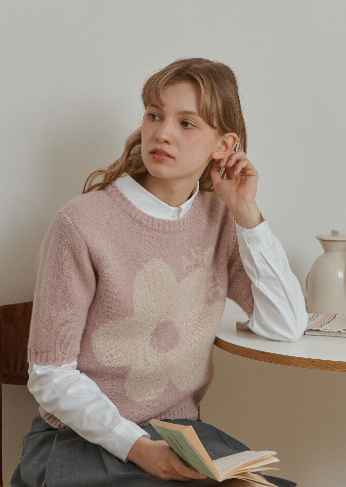 【直播】ANOETIC LL092041 花花圖例針織上衣