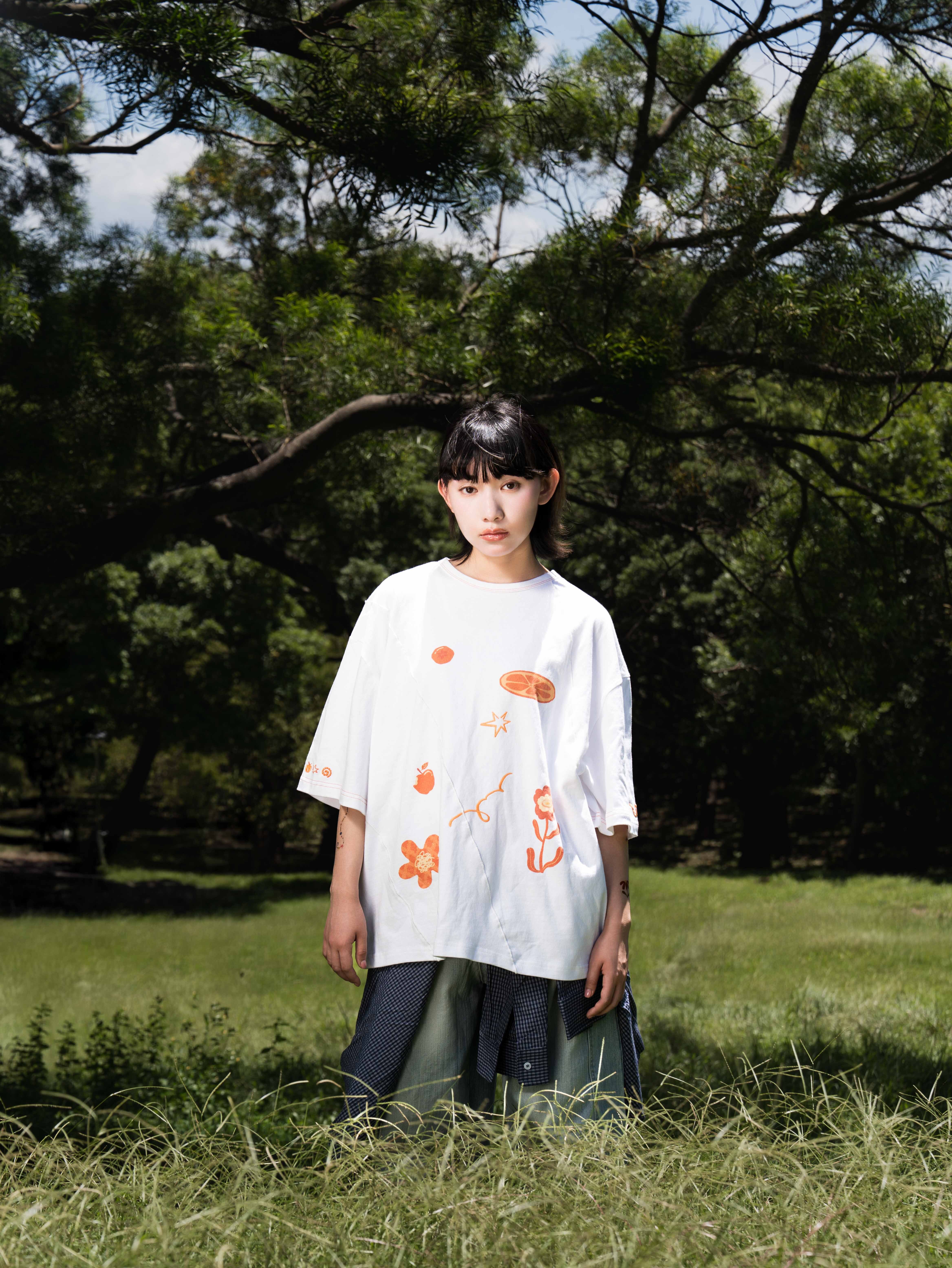 SIMON MADE shen-004 GARDEN PARTY（花園派對）解構 拼貼 OS 五分袖