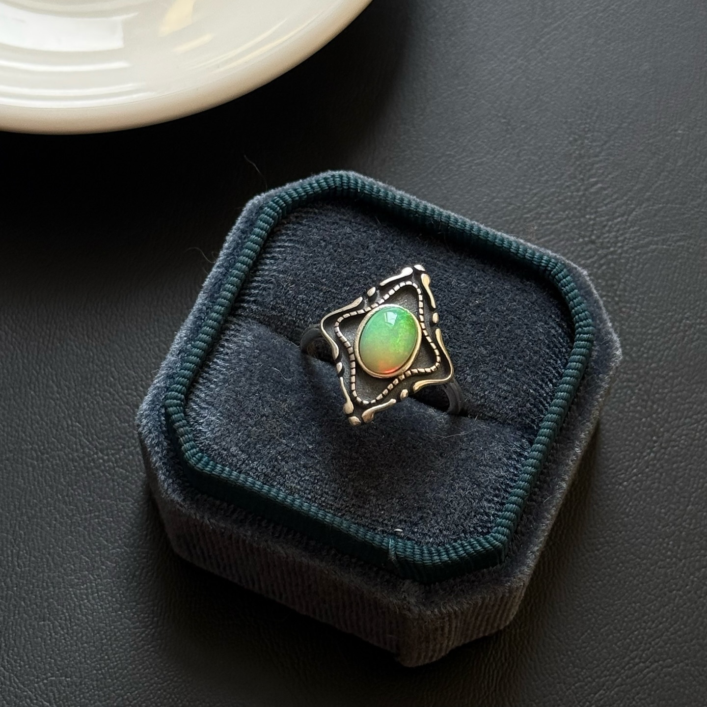 [原石] 衣索比亞蛋白石 925銀戒指