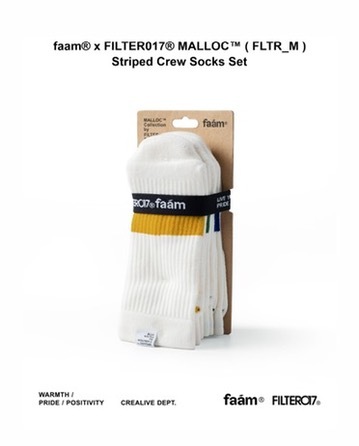 Faam x Filter017 Striped Crew Socks 3P