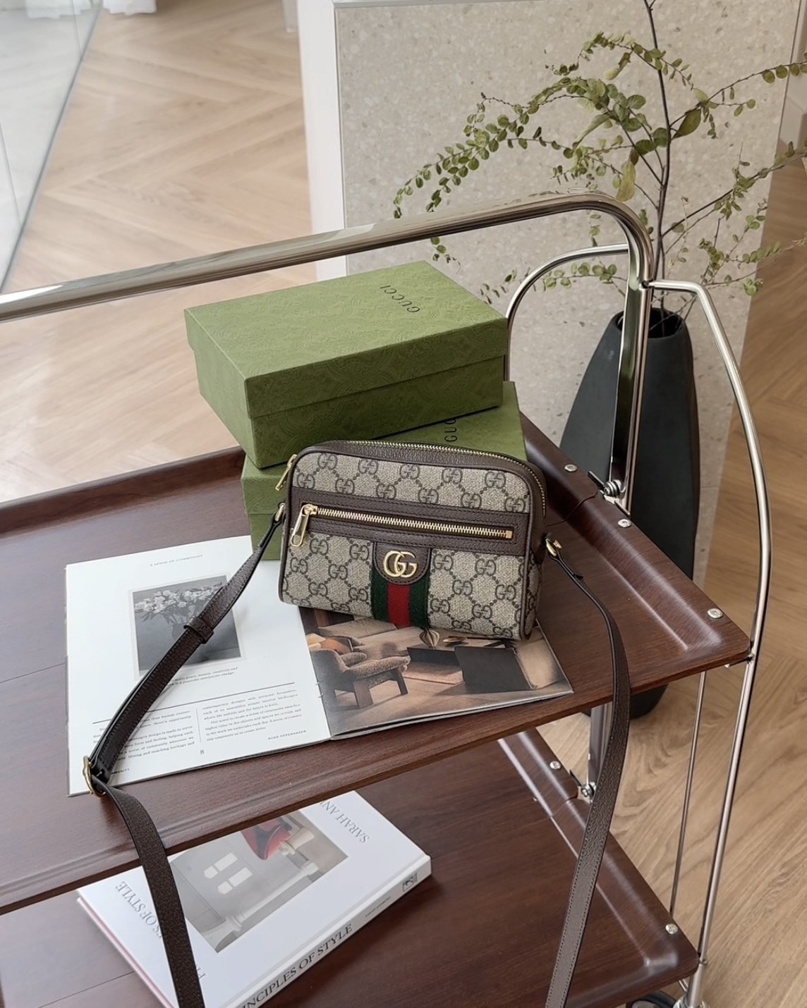 GUCCI｜OPHIDIA 迷你單肩包 經典老花