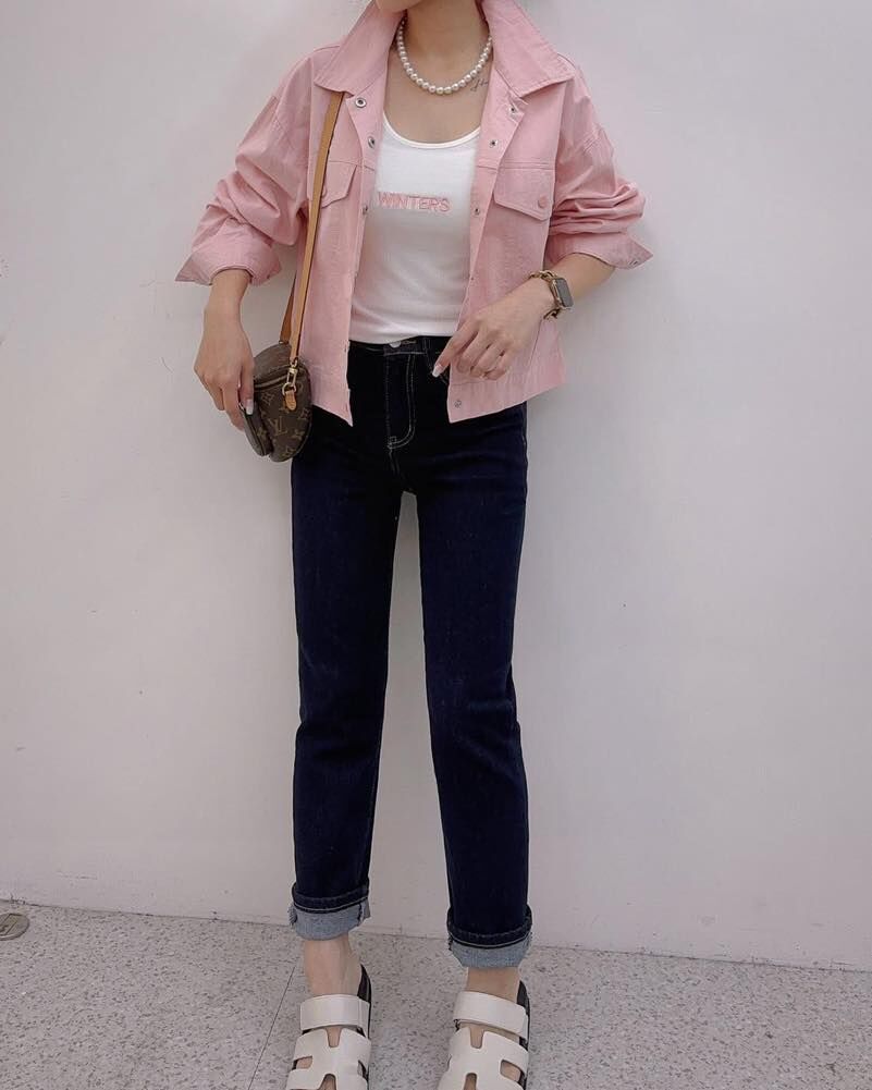 【簡約甜美的襯衫外套+背心二件式套裝】（現貨）