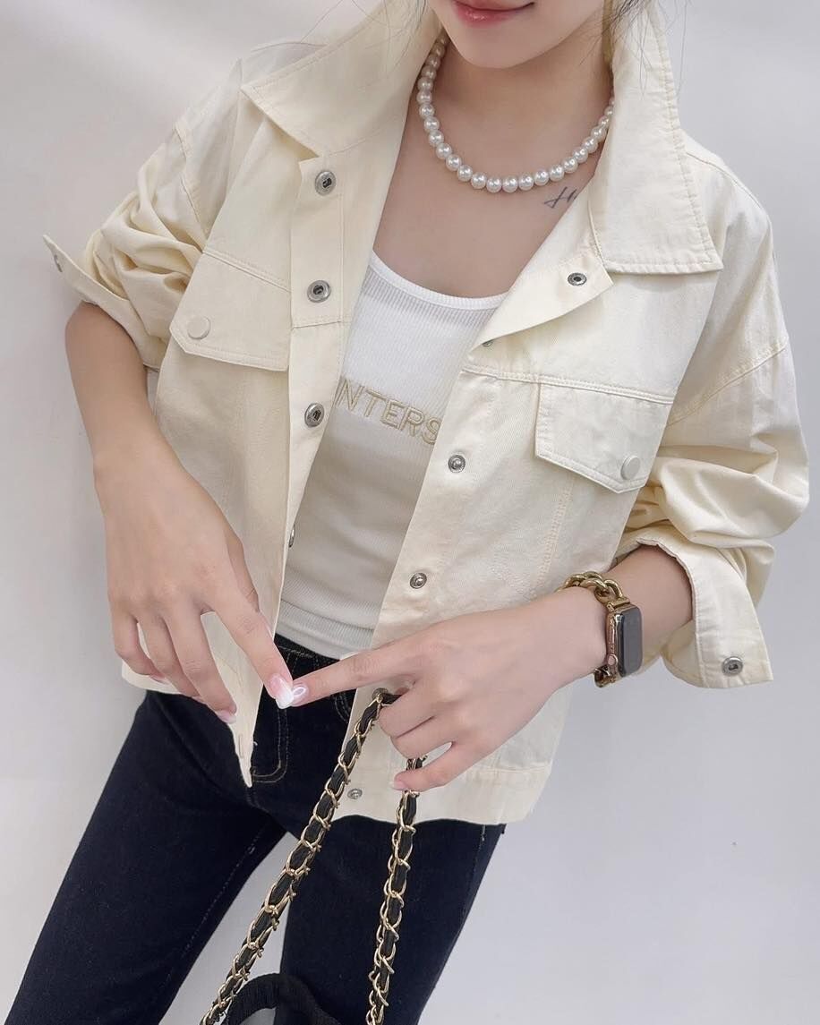 【簡約甜美的襯衫外套+背心二件式套裝】（現貨）