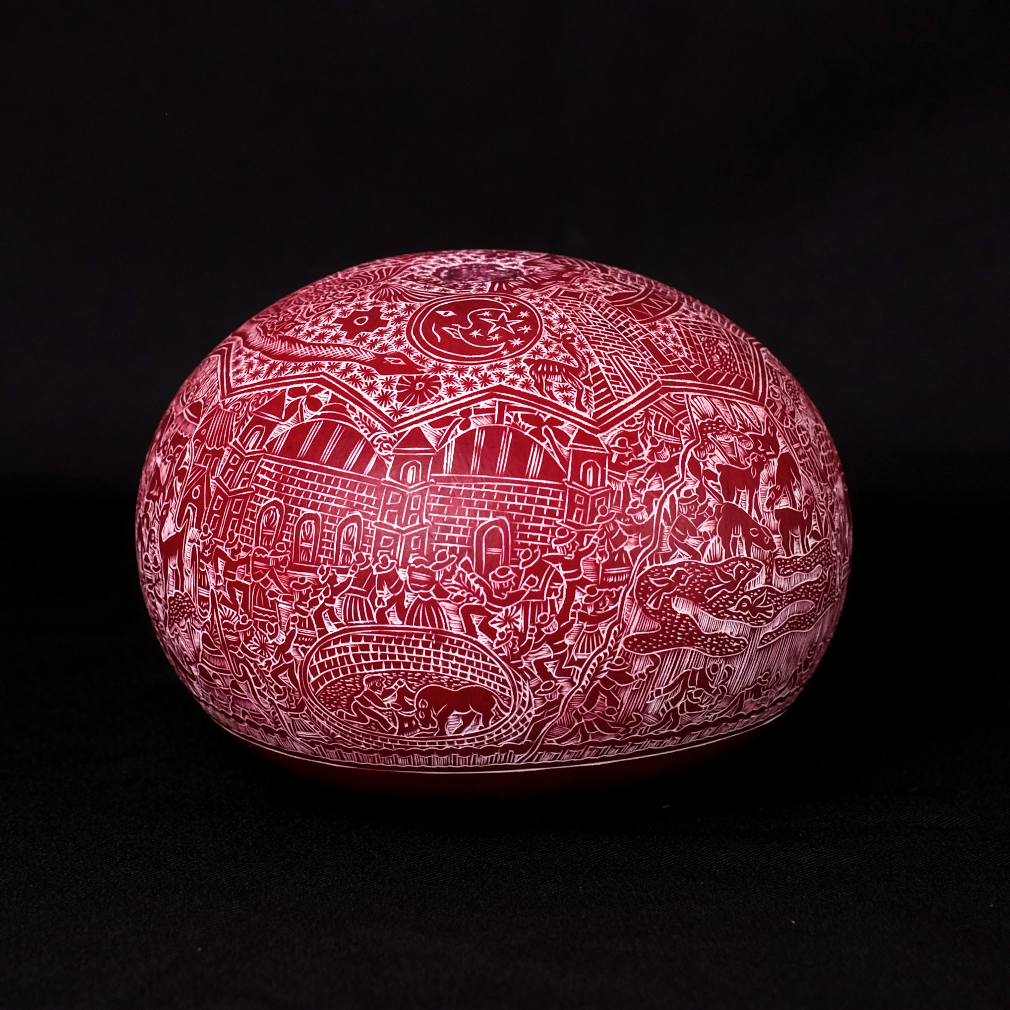 萬卡約葫蘆雕刻｜印加日月 80｜秘魯