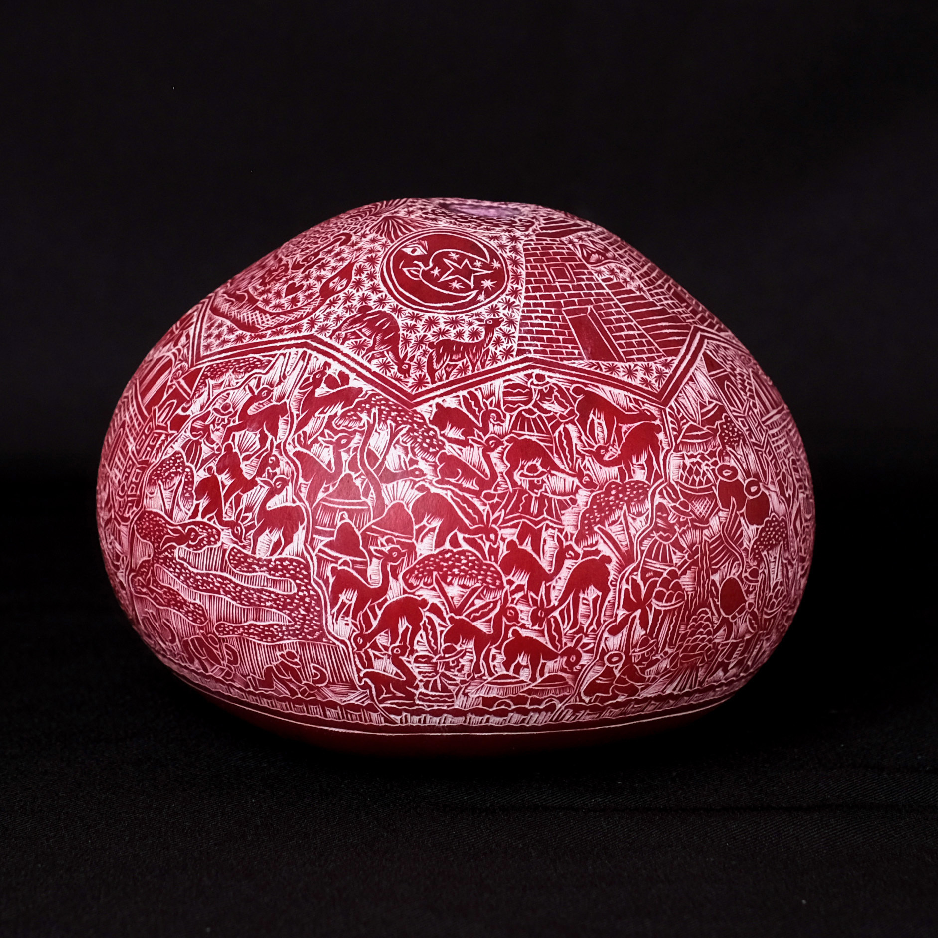 萬卡約葫蘆雕刻｜印加日月 81｜秘魯