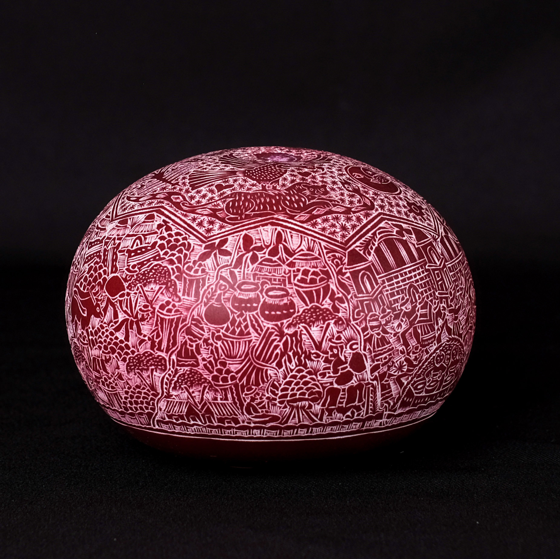 萬卡約葫蘆雕刻｜印加日月 82｜秘魯