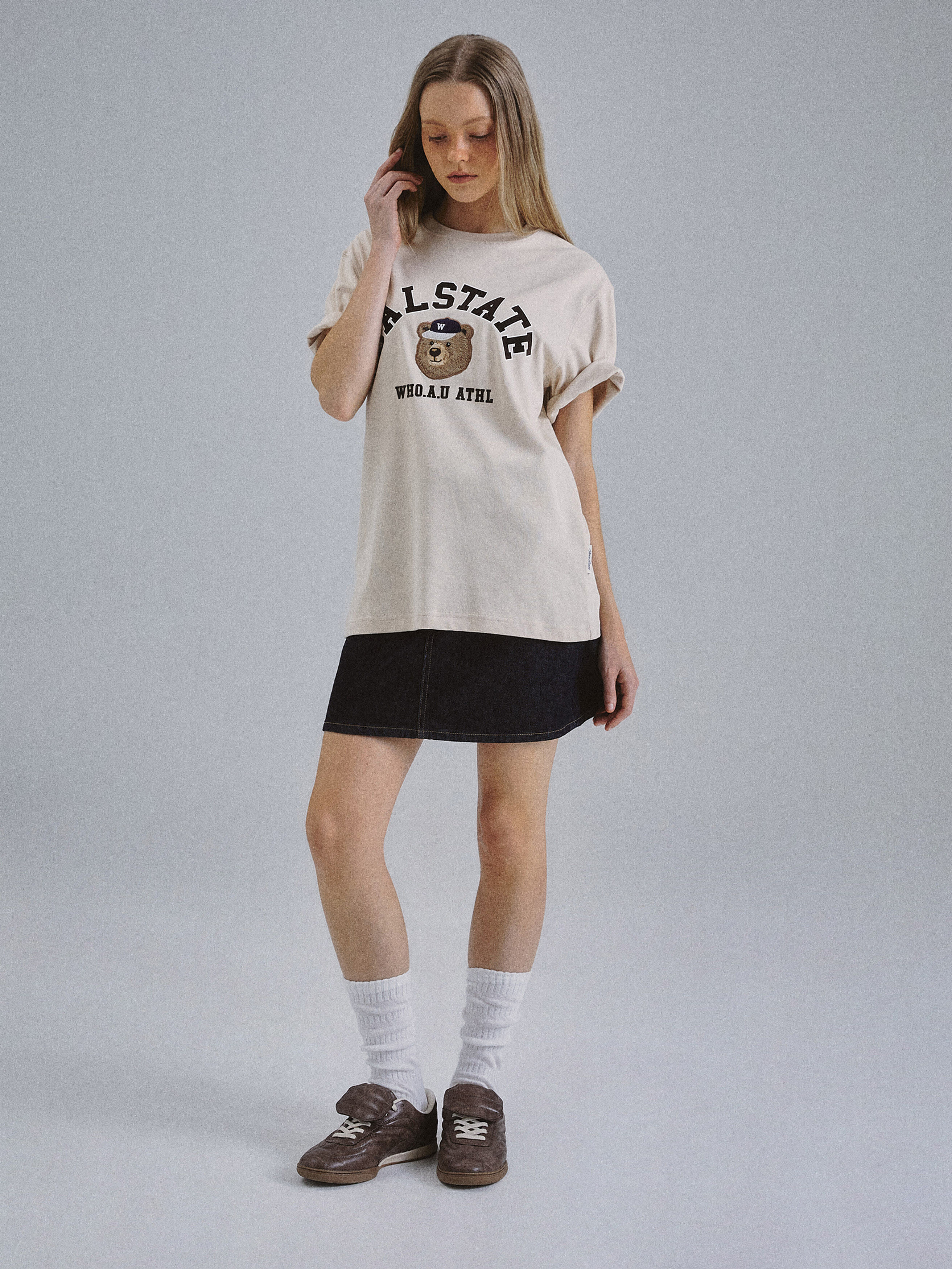 【直播】WHO A U LL0921215 Steve Campus Arch Letter 短袖上衣