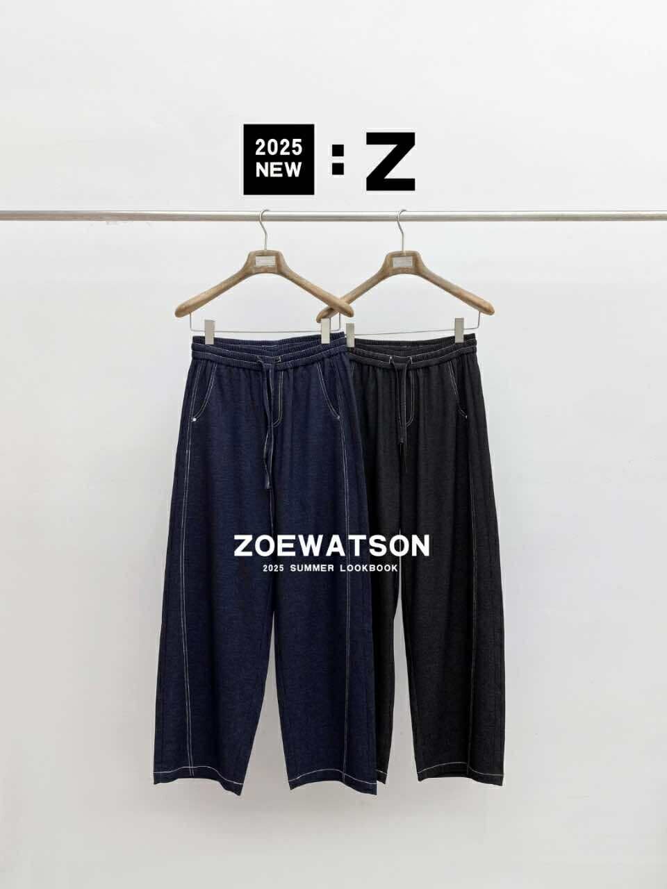 z5302 丹寧 棉褲 彎刀褲 抽繩 zoewatson