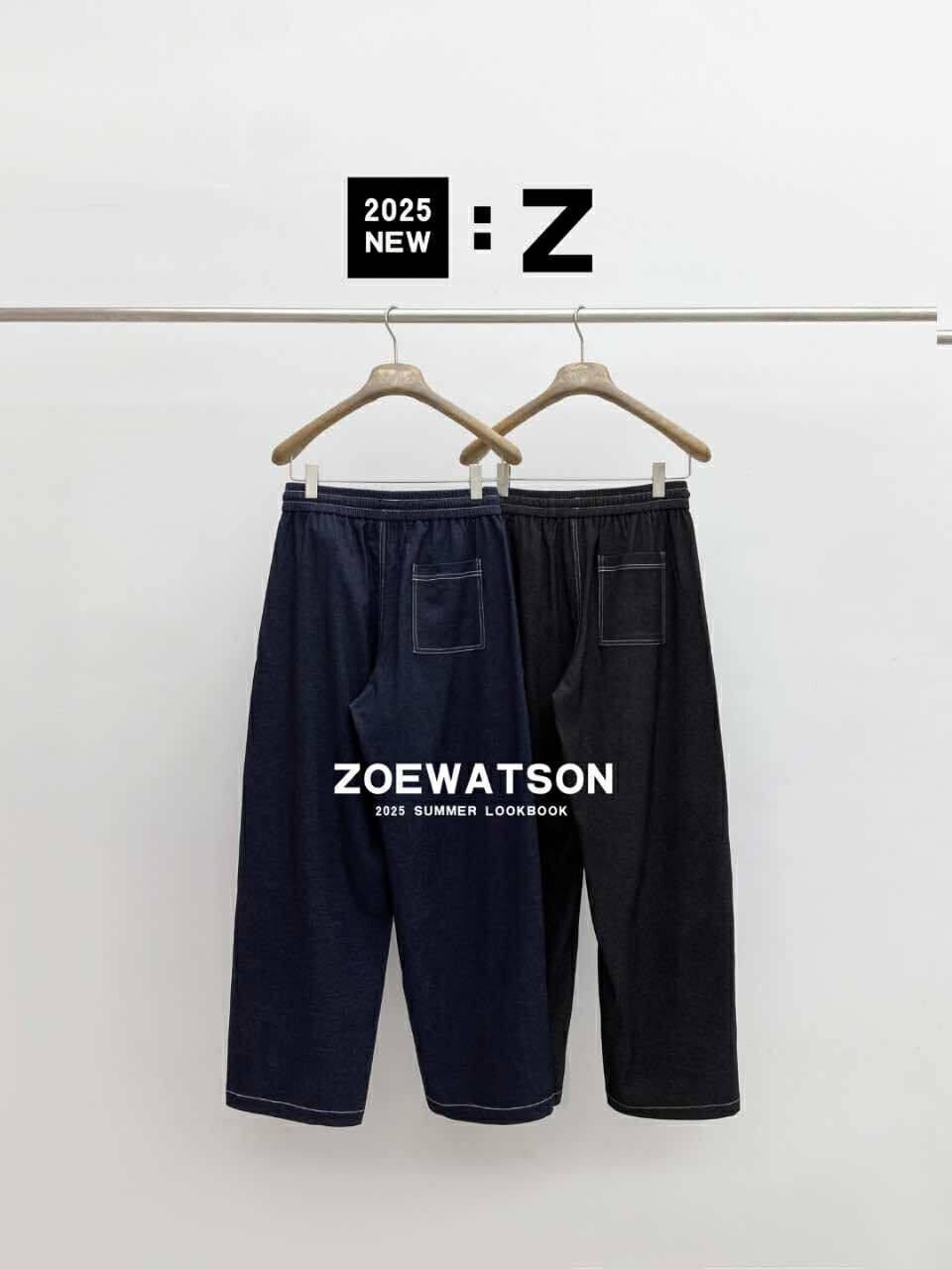 z5302 丹寧 棉褲 彎刀褲 抽繩 zoewatson