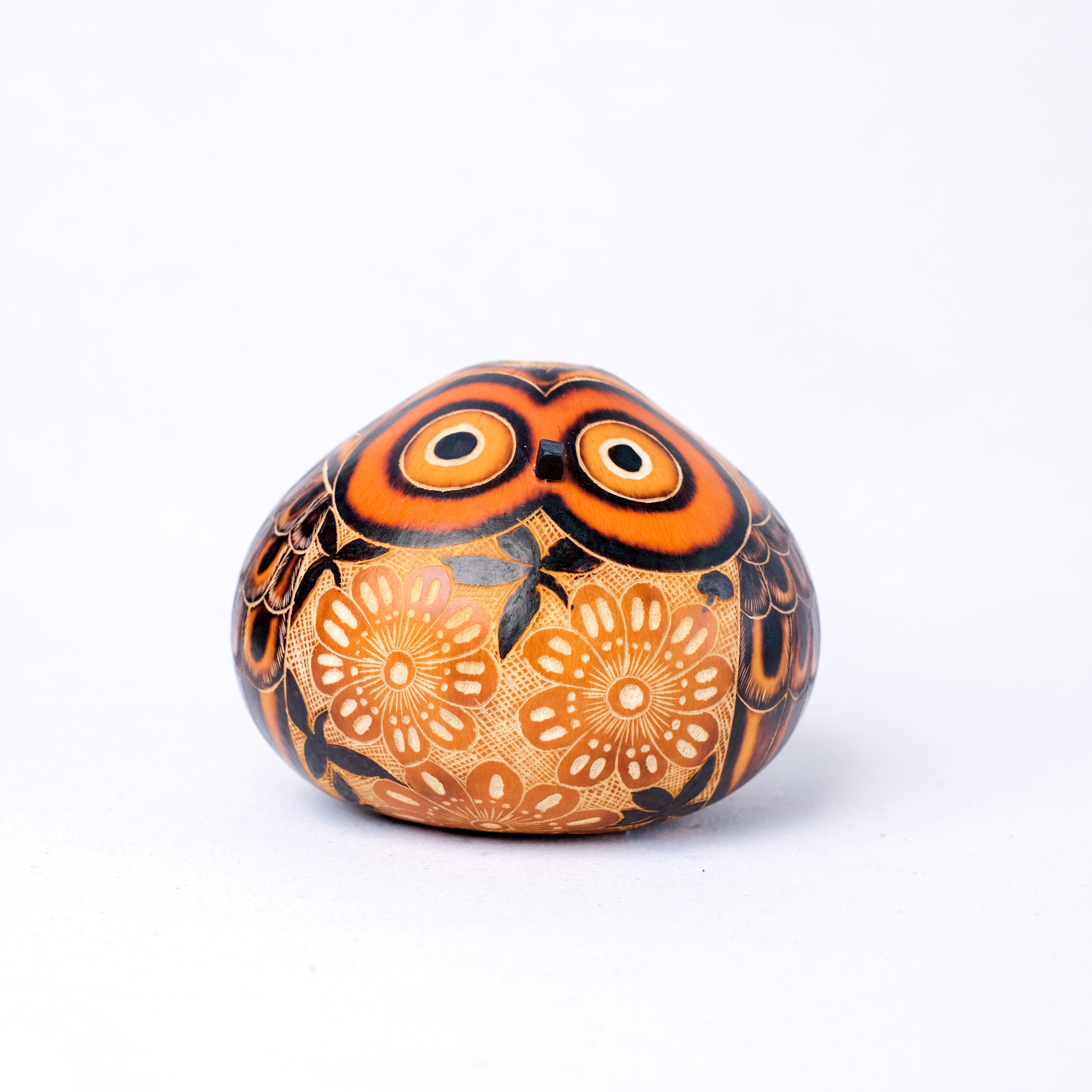 萬卡約葫蘆雕刻｜貓頭鷹 90｜秘魯