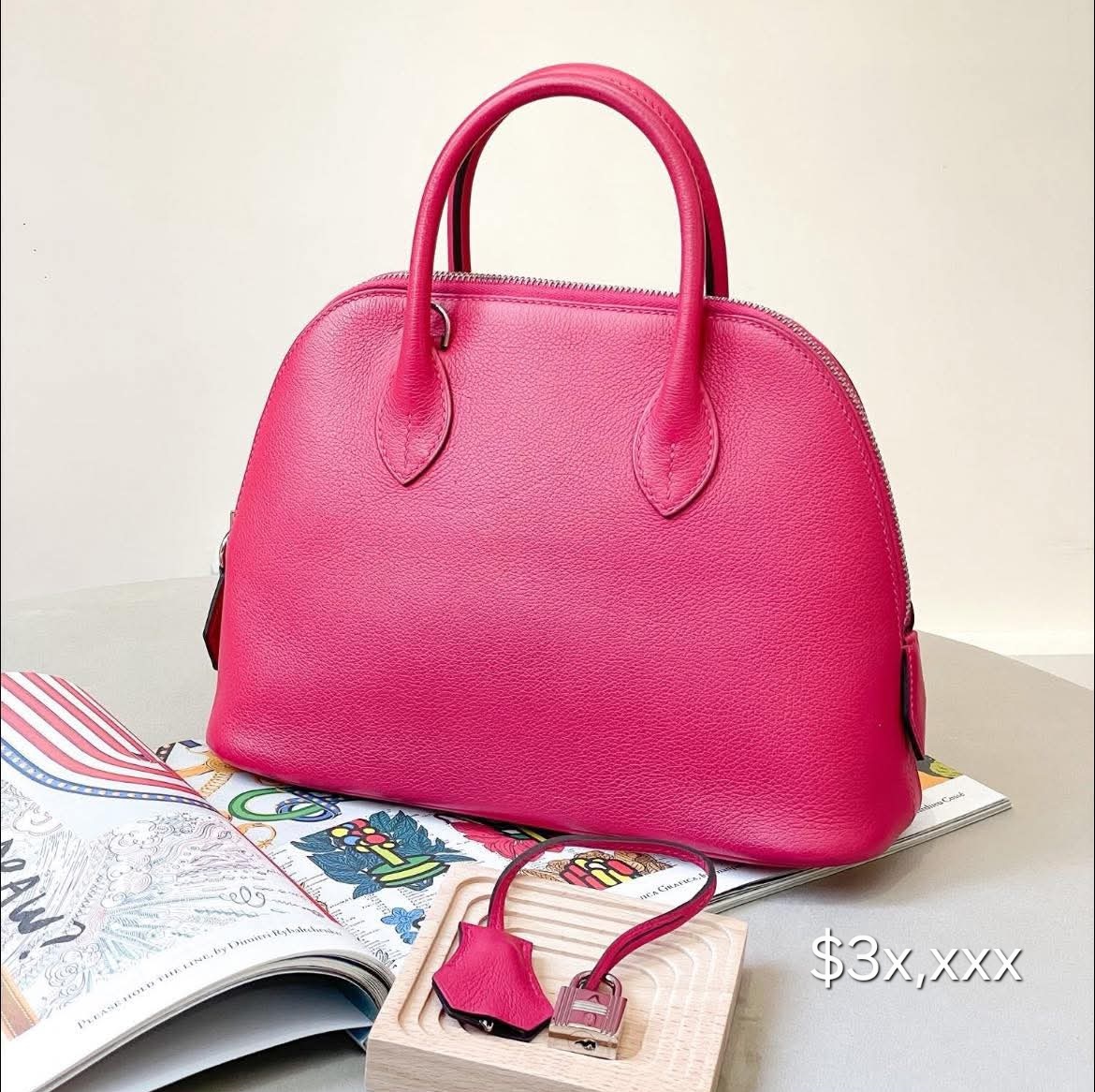 Preloved Hermes Bolide25  Evercolor Leather Framboise/ Rouge Sellier GHW HK$3x,xxx (HK$2,000 即時落訂)