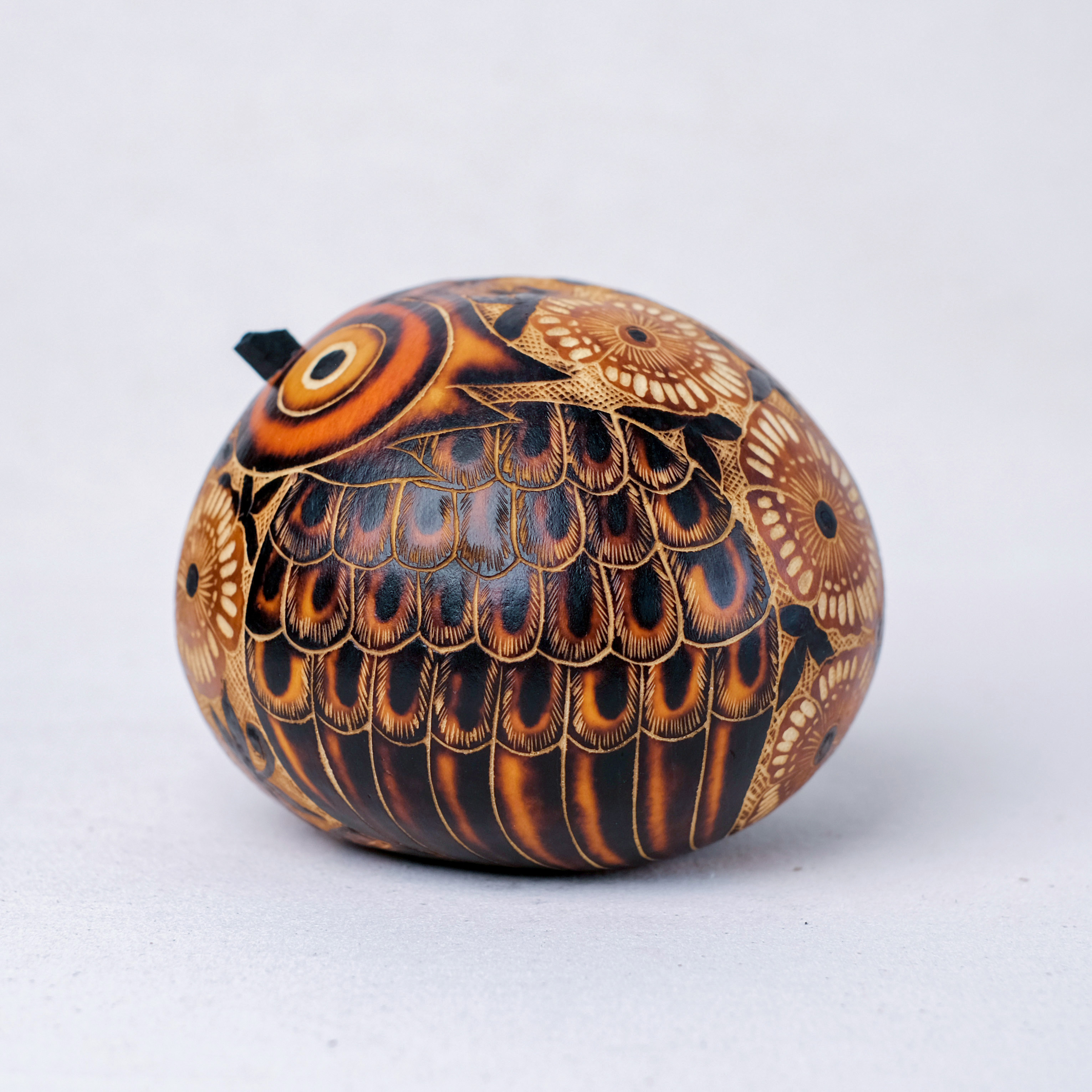 萬卡約葫蘆雕刻｜貓頭鷹 92｜秘魯