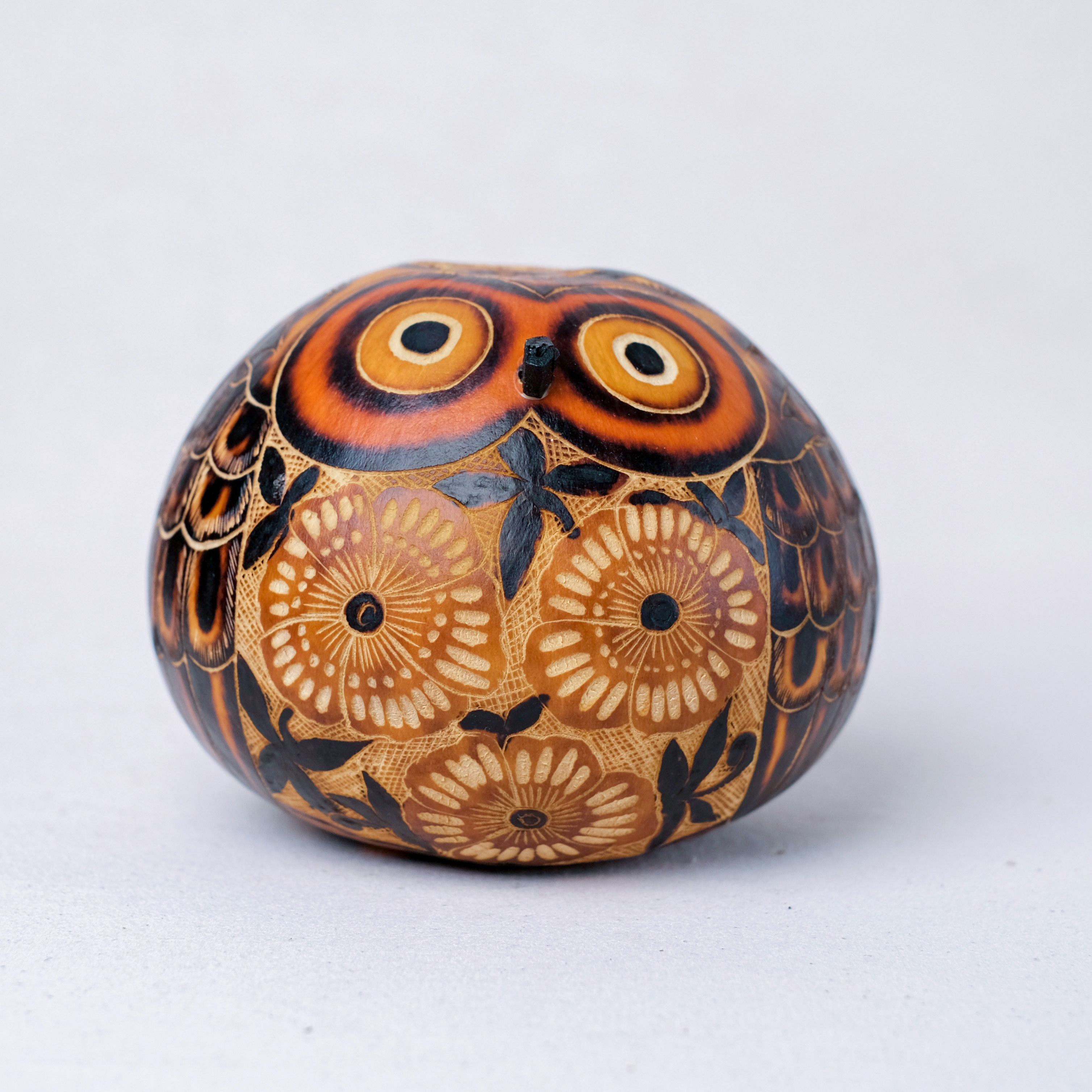 萬卡約葫蘆雕刻｜貓頭鷹 92｜秘魯