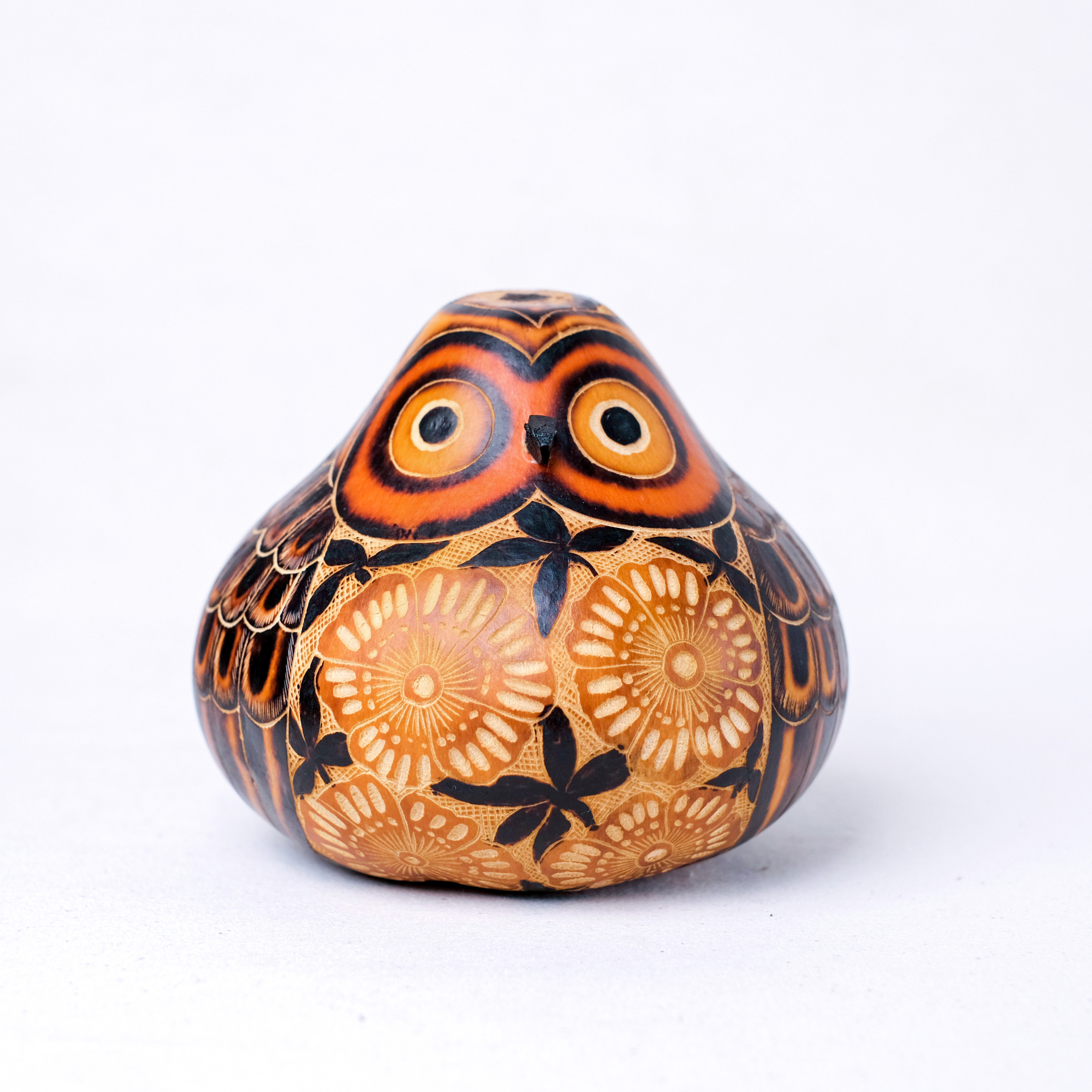 萬卡約葫蘆雕刻｜貓頭鷹 94｜秘魯