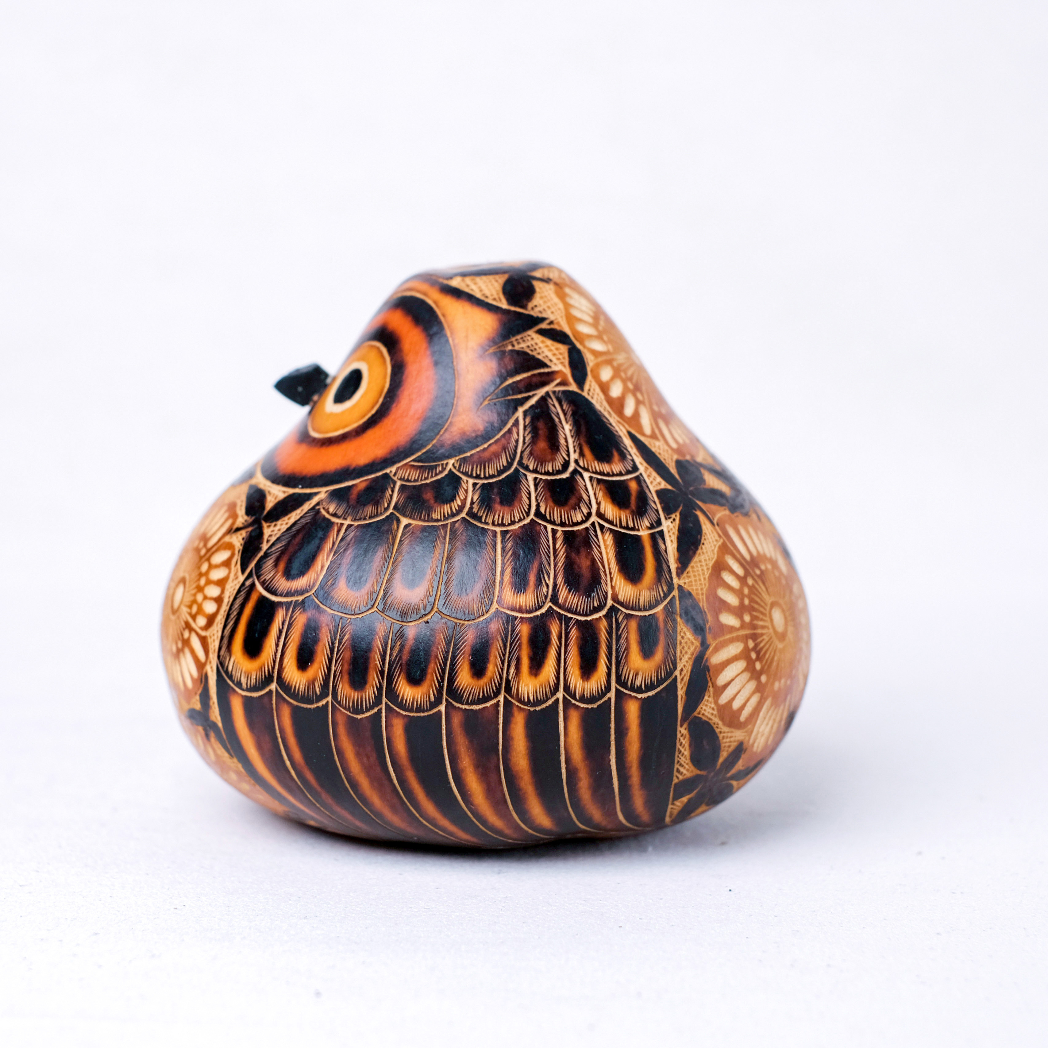 萬卡約葫蘆雕刻｜貓頭鷹 94｜秘魯