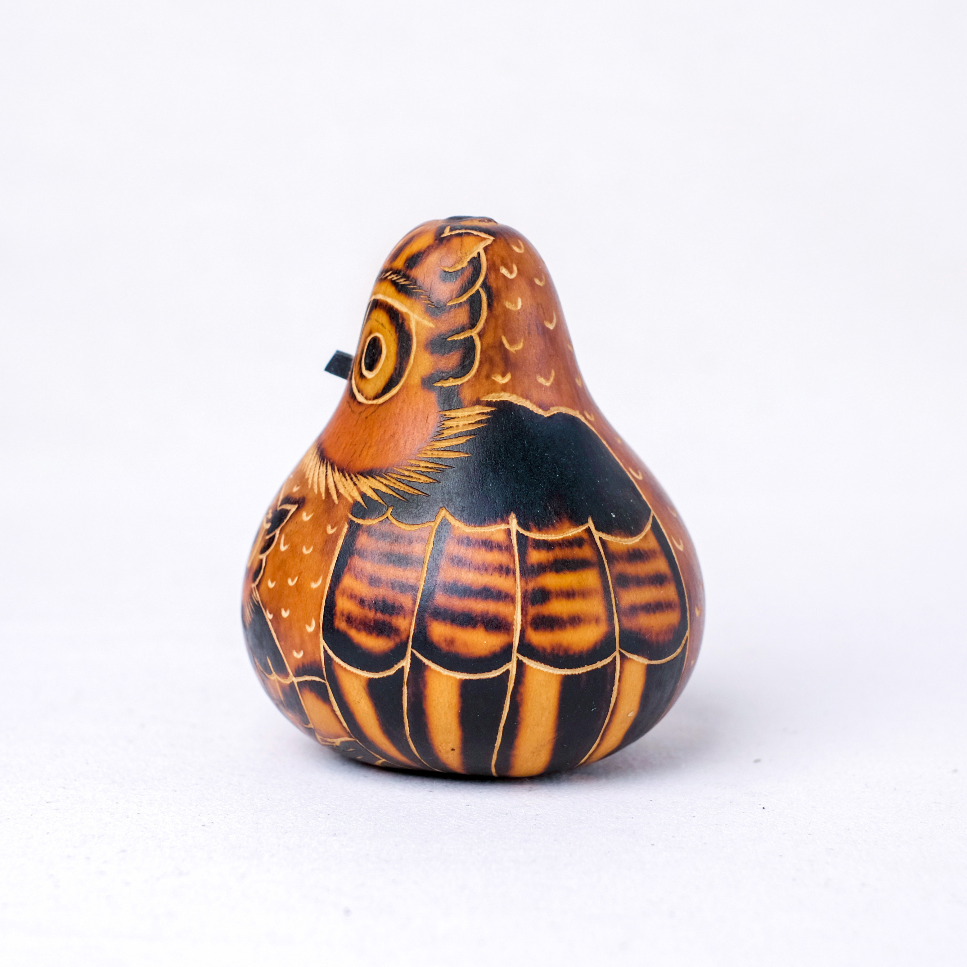 萬卡約葫蘆雕刻｜貓頭鷹 95｜秘魯