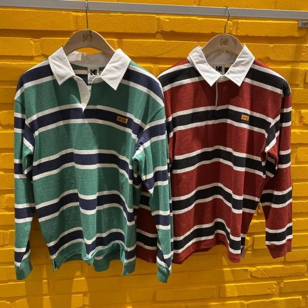 【直播】Kodak Apparel LL0920312 男裝條紋翻領長袖上衣
