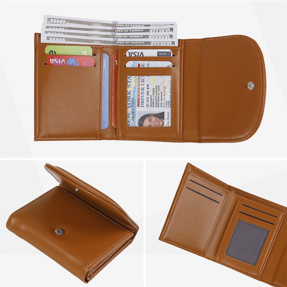 Candy Color PU Tri-Fold Wallet