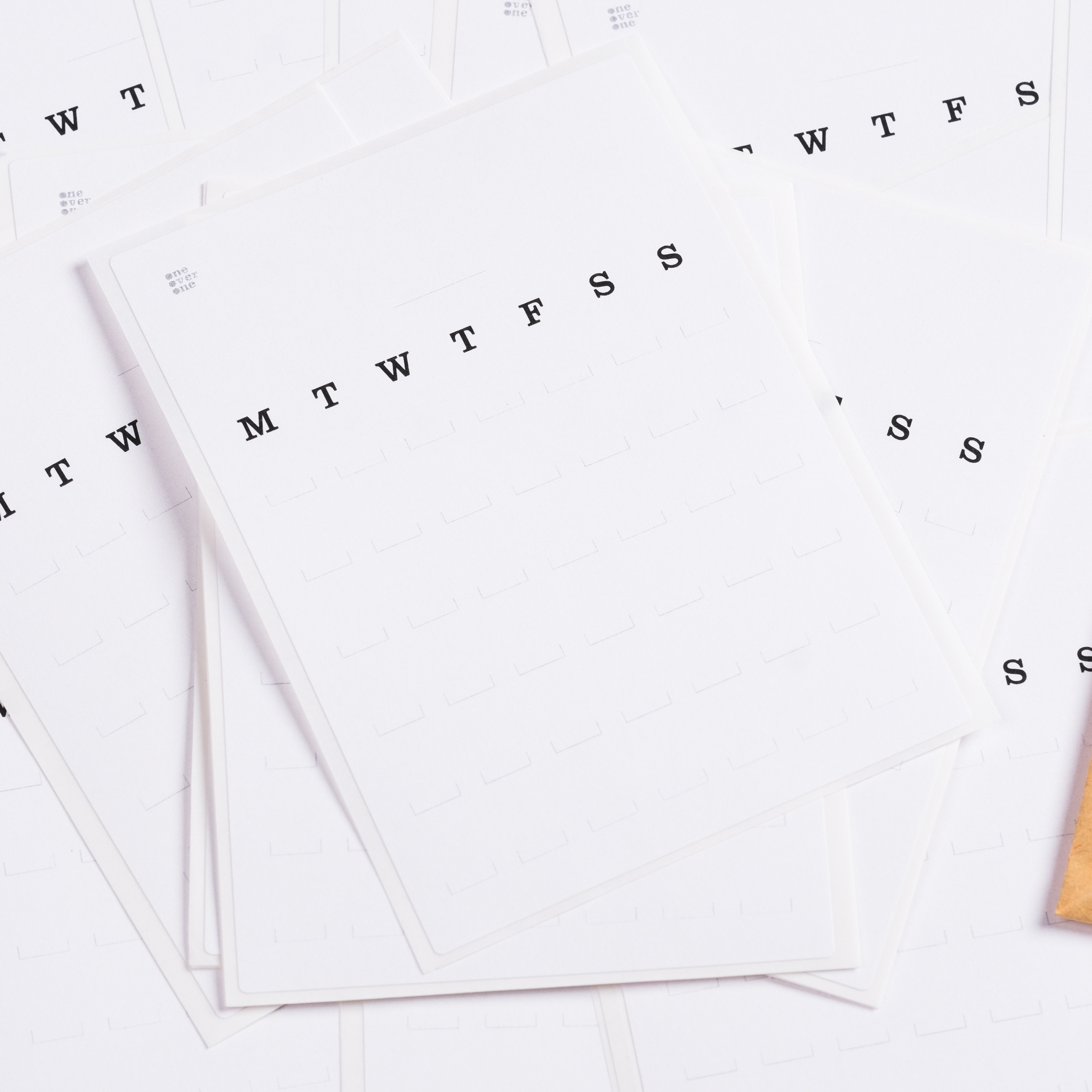 淡色格線 自己填的小月曆 貼紙 /一分之一工作室/台灣