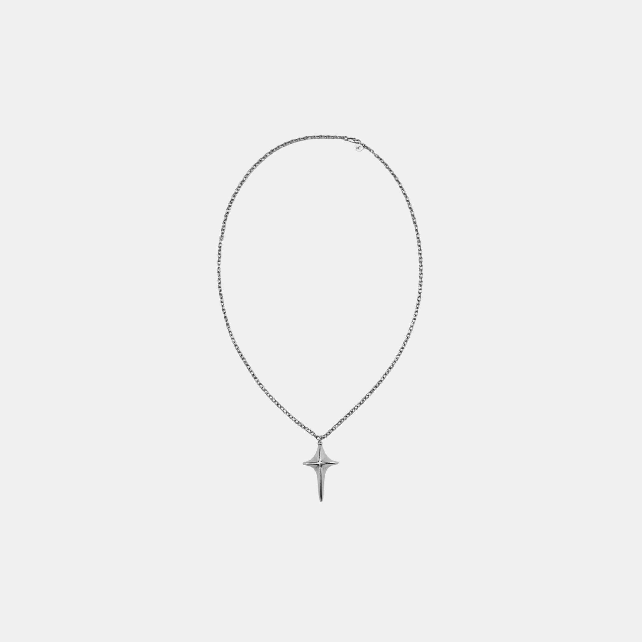 COMA LUCID CROSS NECKLACE Antique Silver