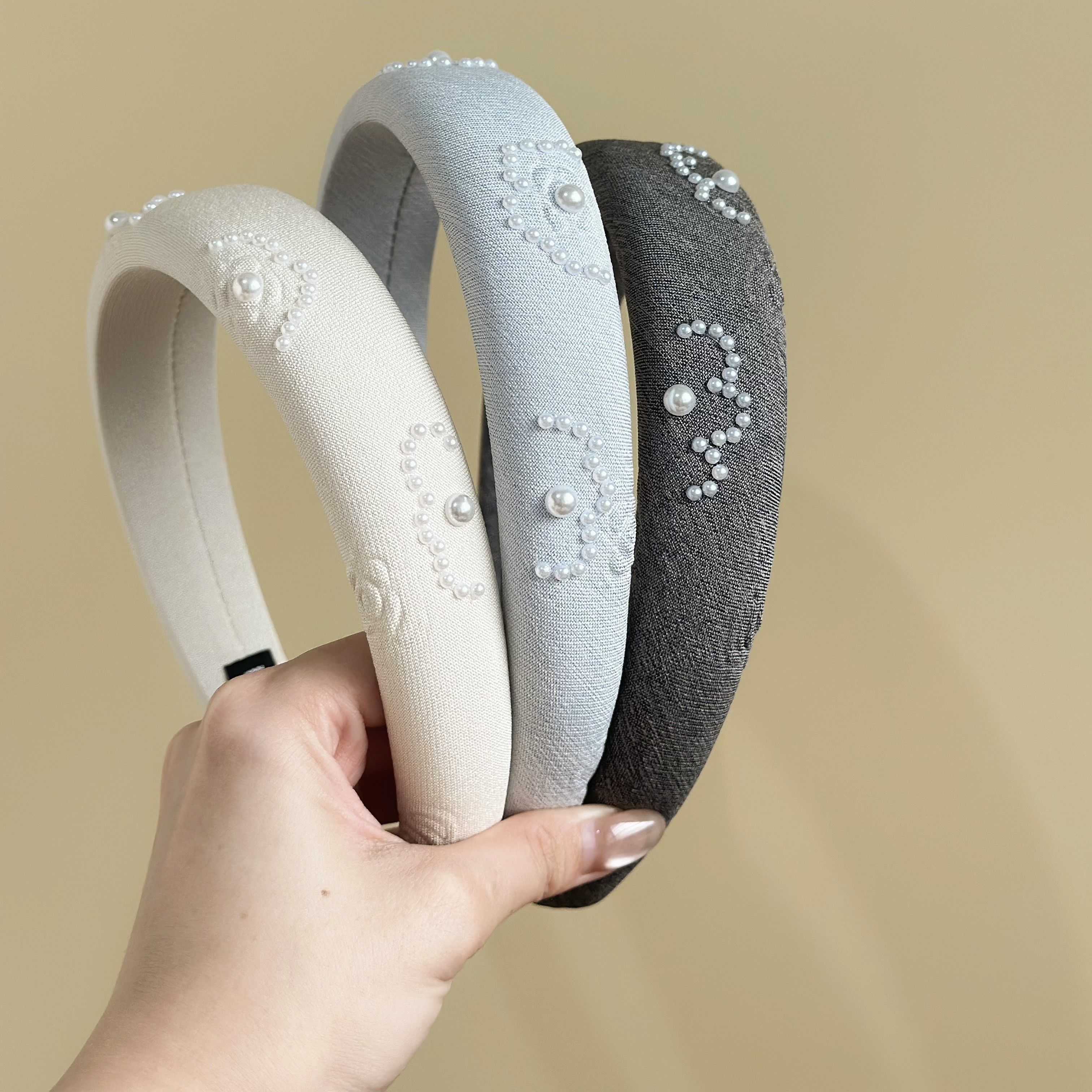 Z405珍珠壓紋小花髮箍