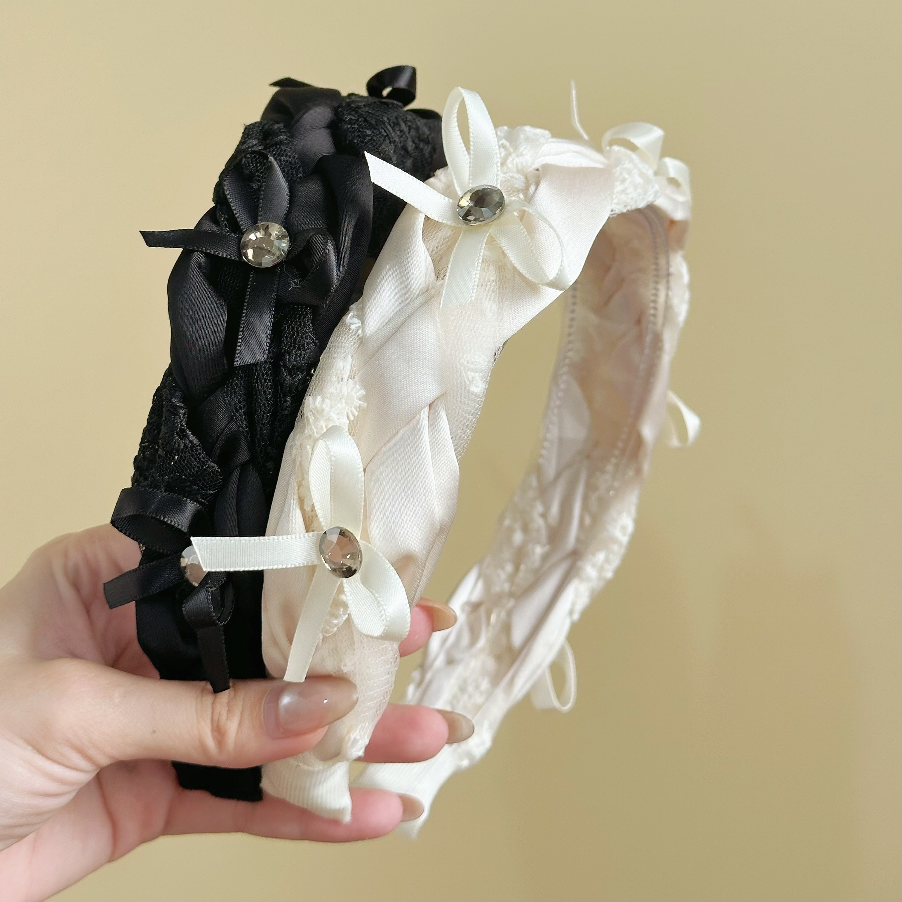 Z412蝴蝶結蕾絲辮子髮箍