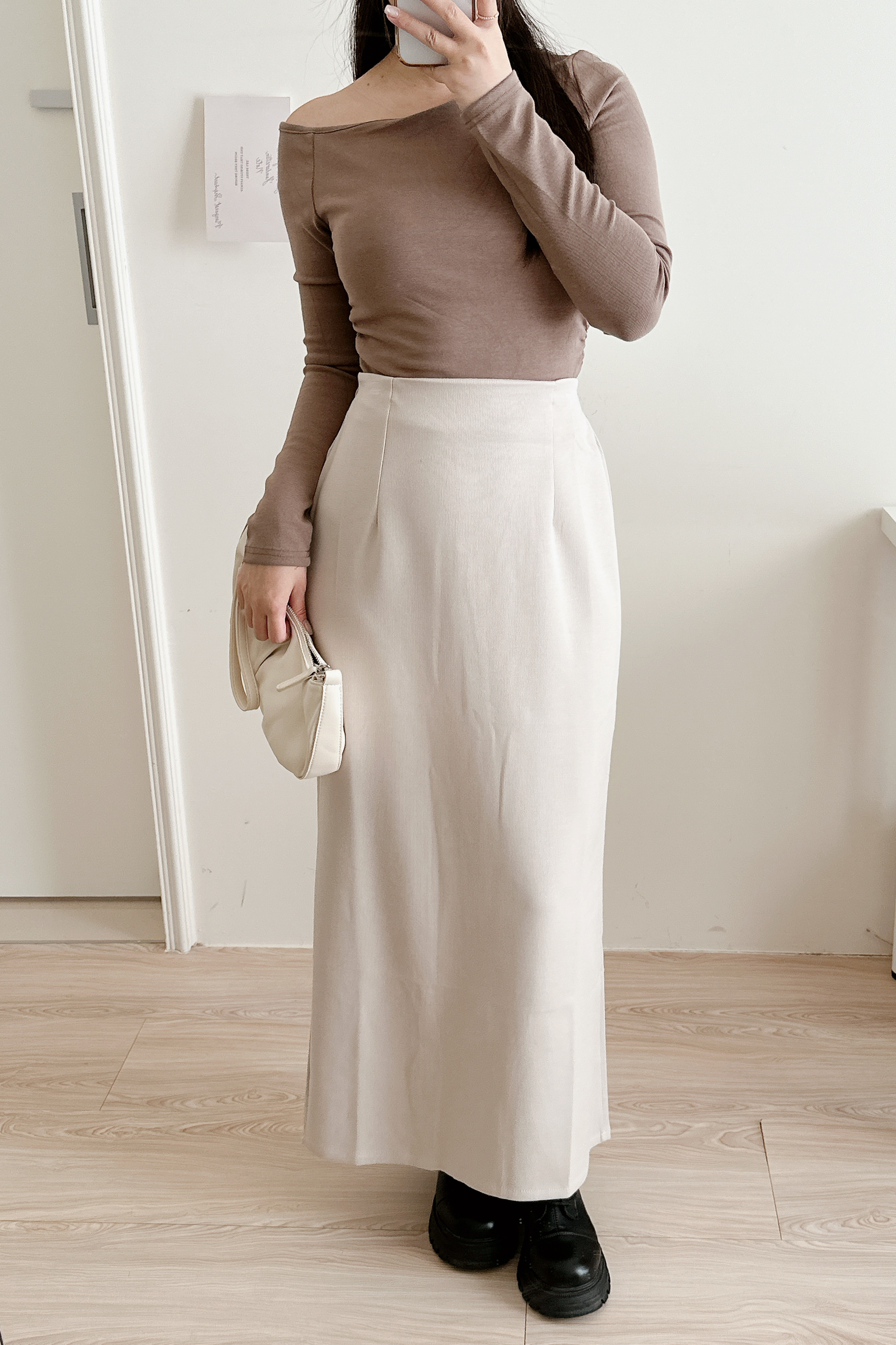 現貨🚚氣質優雅前壓褶棉長裙💕共2色