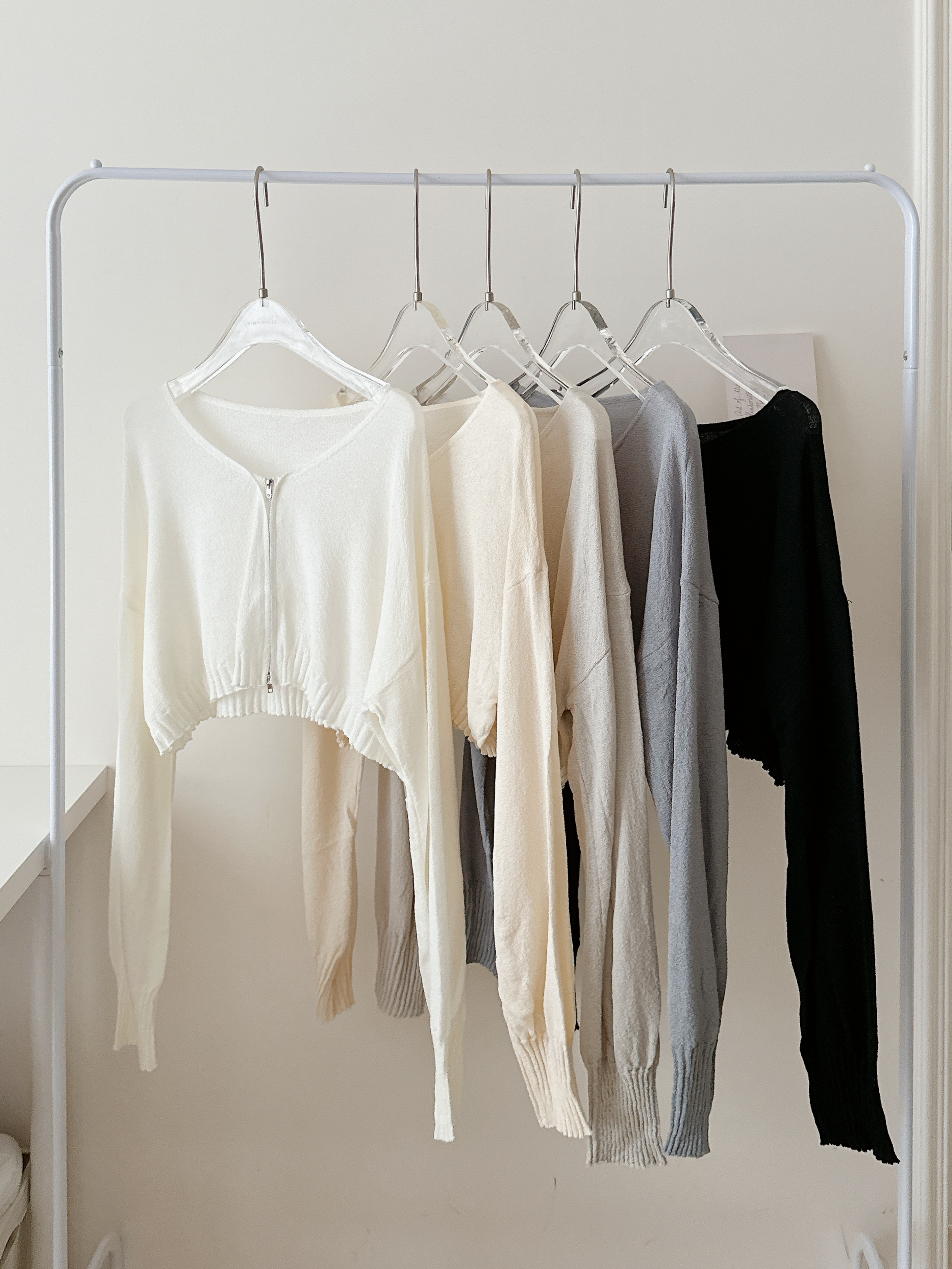 現貨🚚秋日溫柔莫蘭迪色短版拉鏈針織外套💕共5色