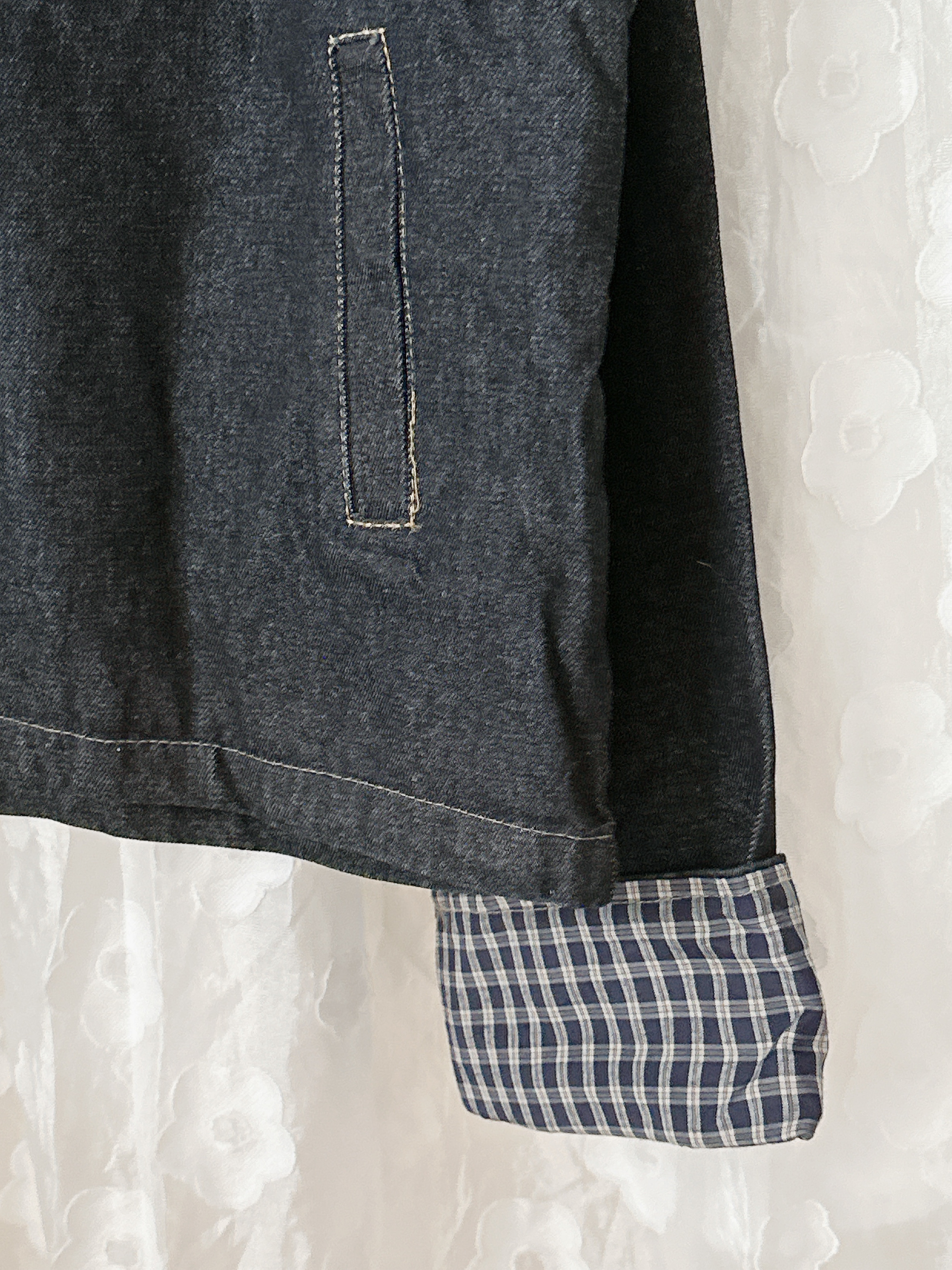 現貨🚚小編私推😍時髦酷甜格紋翻袖牛仔外套💕