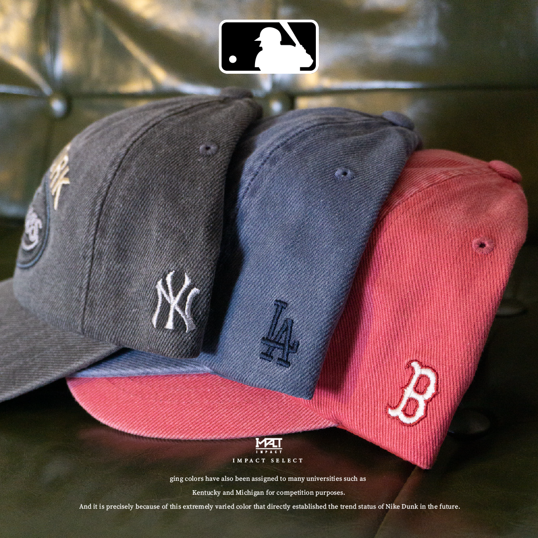 MLB  Karina 柳智敏 同款 復古立體刺繡 水洗 刷舊 可調式 棒球帽 老帽 三色