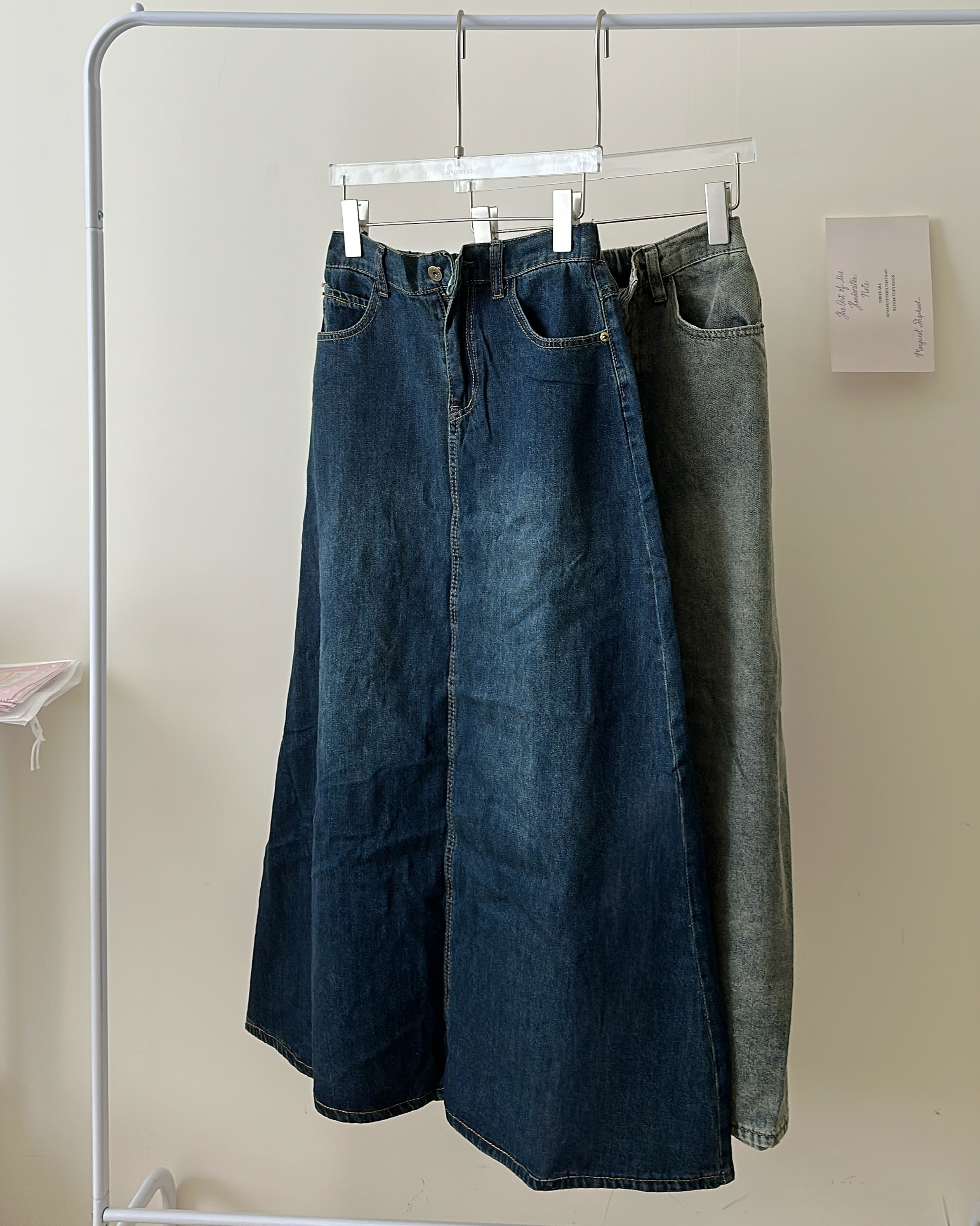 現貨🚚小編私推😍復古刷舊挺版牛仔裙💕共2色