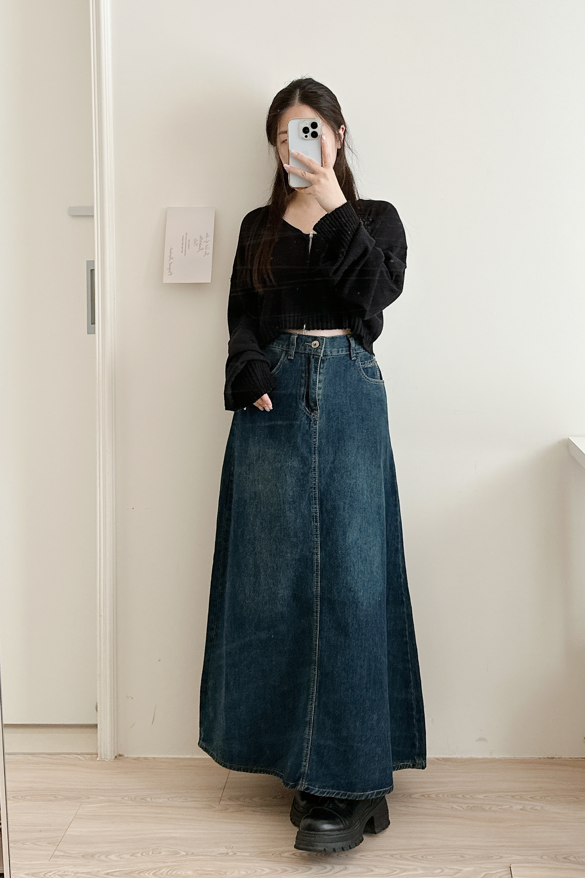 現貨🚚小編私推😍復古刷舊挺版牛仔裙💕共2色