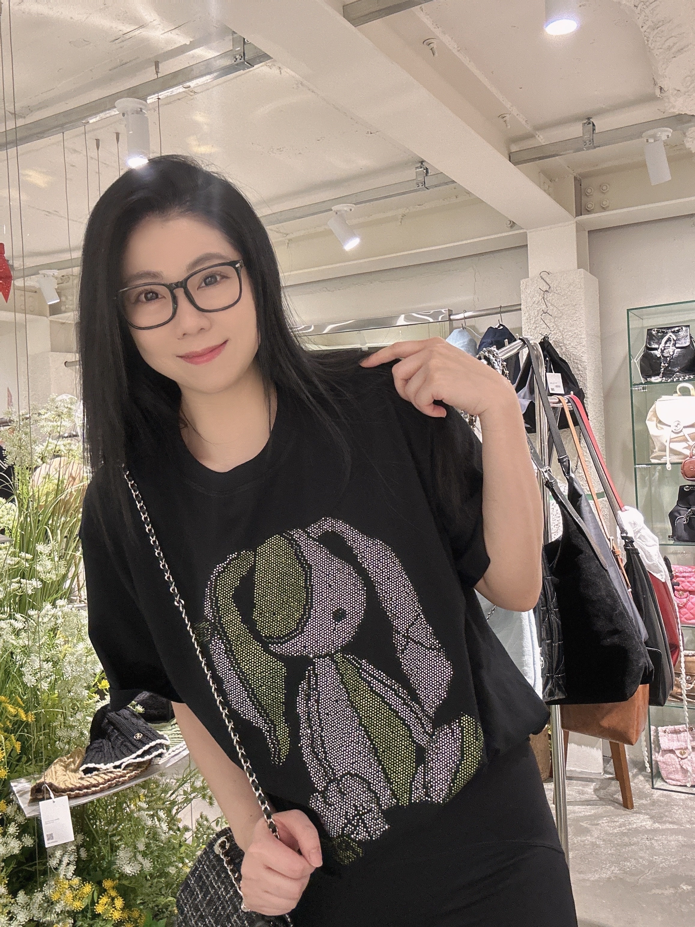 【直播】LL0920999 CARLOS JUNHET 閃石短袖上衣(free size)