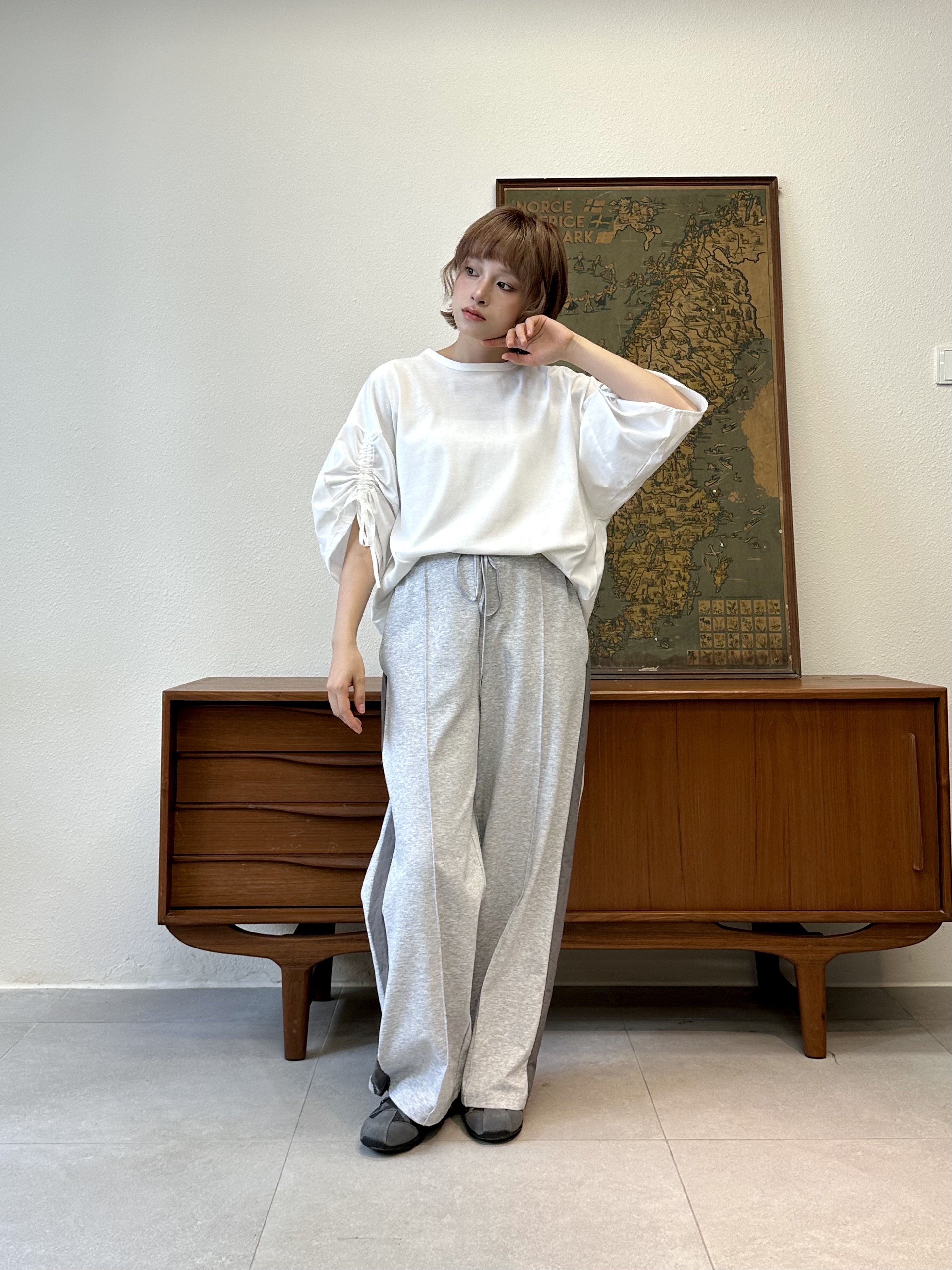 泡泡束繩袖上衣 - BL53795