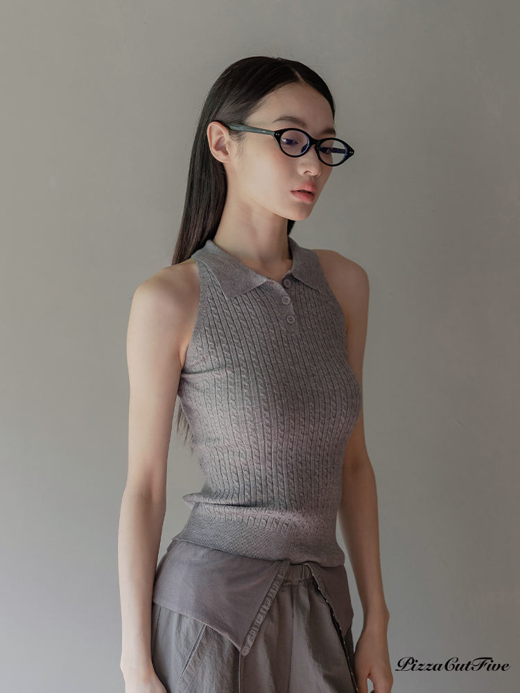 POLO領織紋削尖針織背心 PizzaCutFive PCF253411001