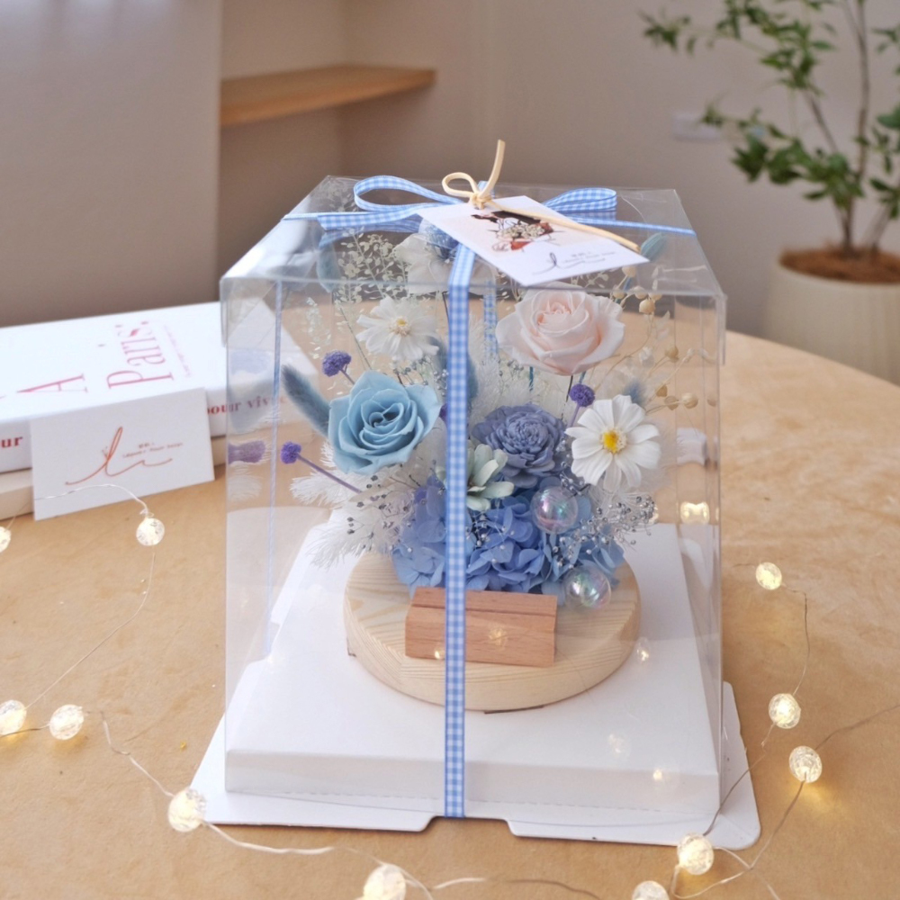 永生花名片座 / 藍白色系