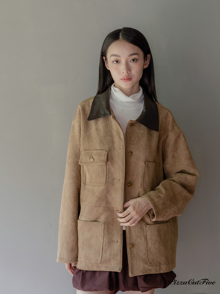 人造麂皮寬版外套 PizzaCutFive PCF253413013