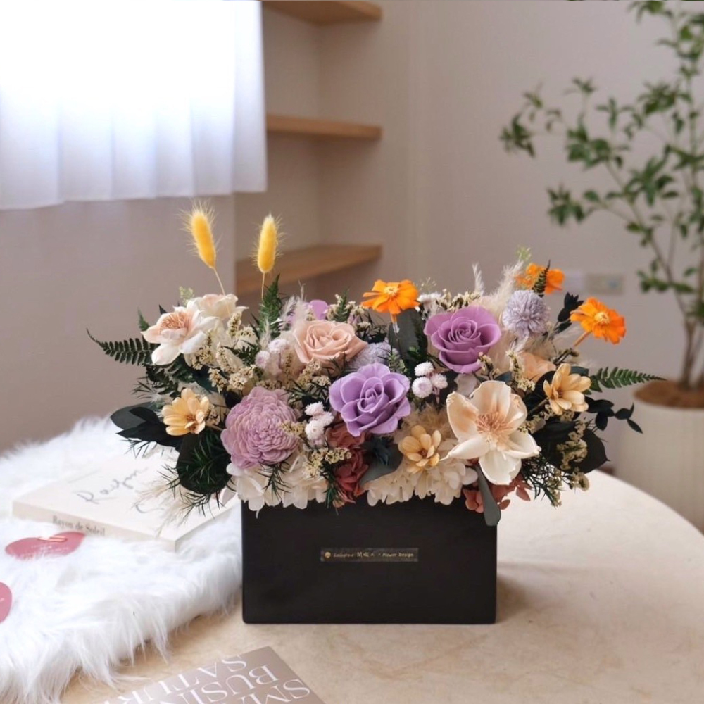 秘境紫長型永生盆花