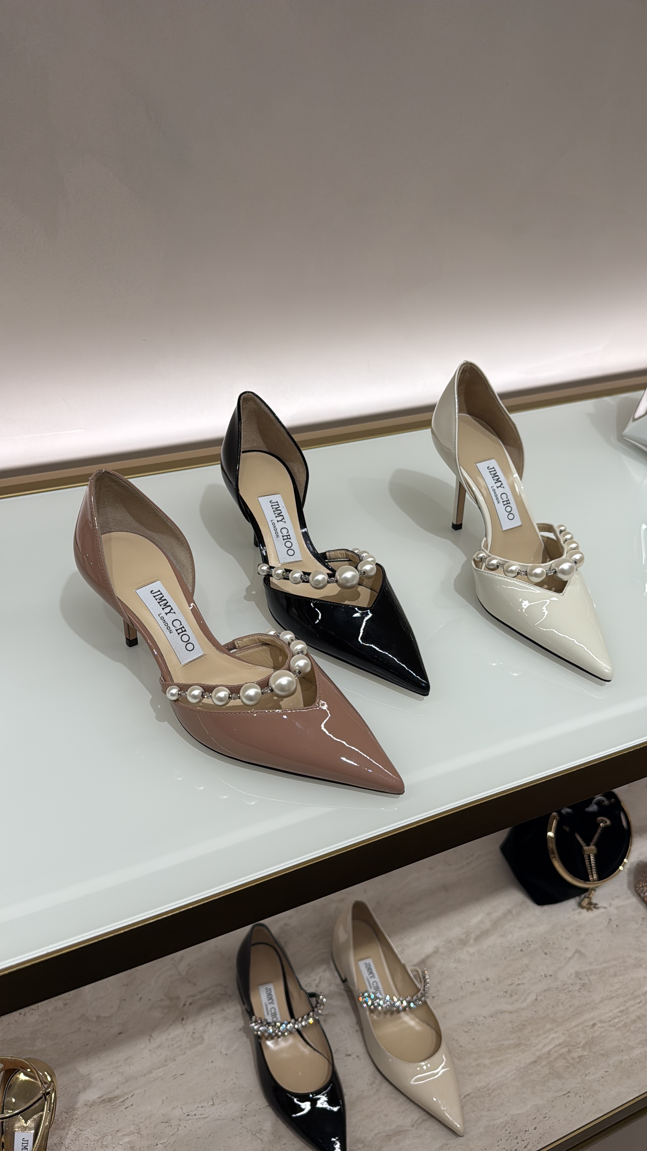 Jimmy Choo Aurelie 65mm pearl patent heels 3 colors