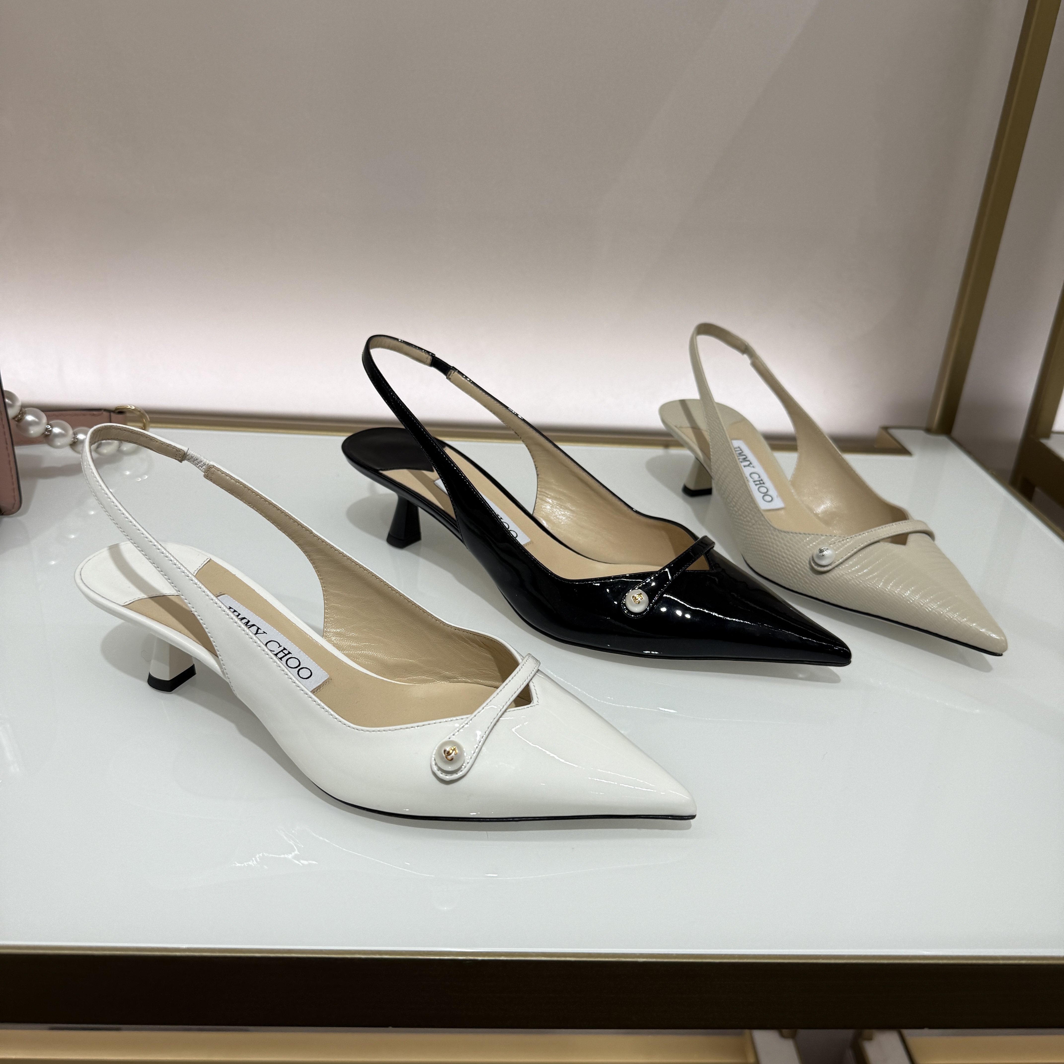 Jimmy Choo Amita 45mm heels slingback 2 colors