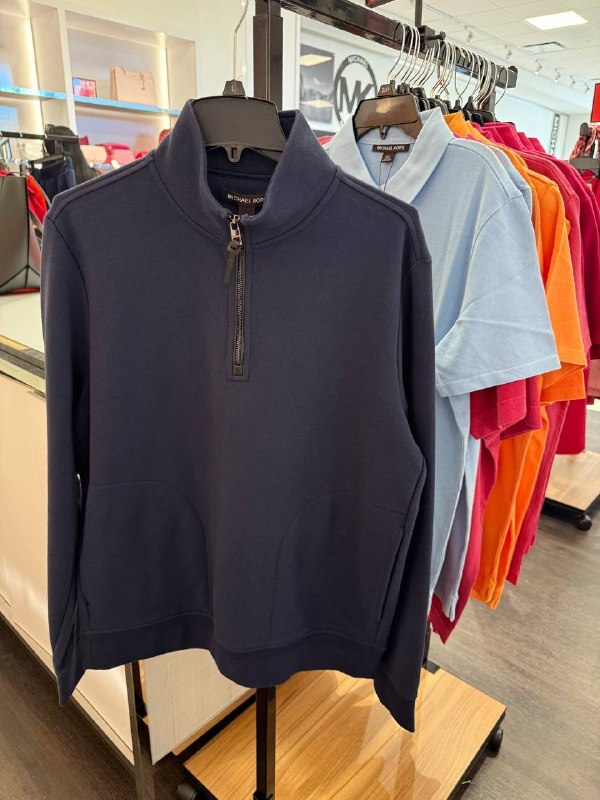 [U] MK MIDNIGHT MEN'S ELEVATED QUARTER ZIP PULLOVER SWEATER, CS351F48DP-MIDNIGHT (UMK327)