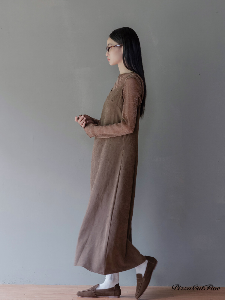 紋理肩帶長洋裝 PizzaCutFive PCF253487004