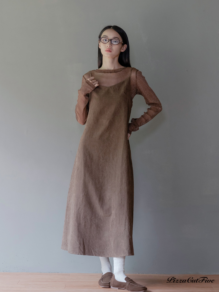 紋理肩帶長洋裝 PizzaCutFive PCF253487004