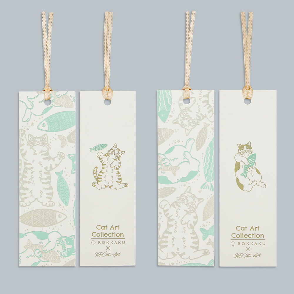 365Cat.Art 貓咪 燙金書籤 一組兩款｜日本ROKKAKU