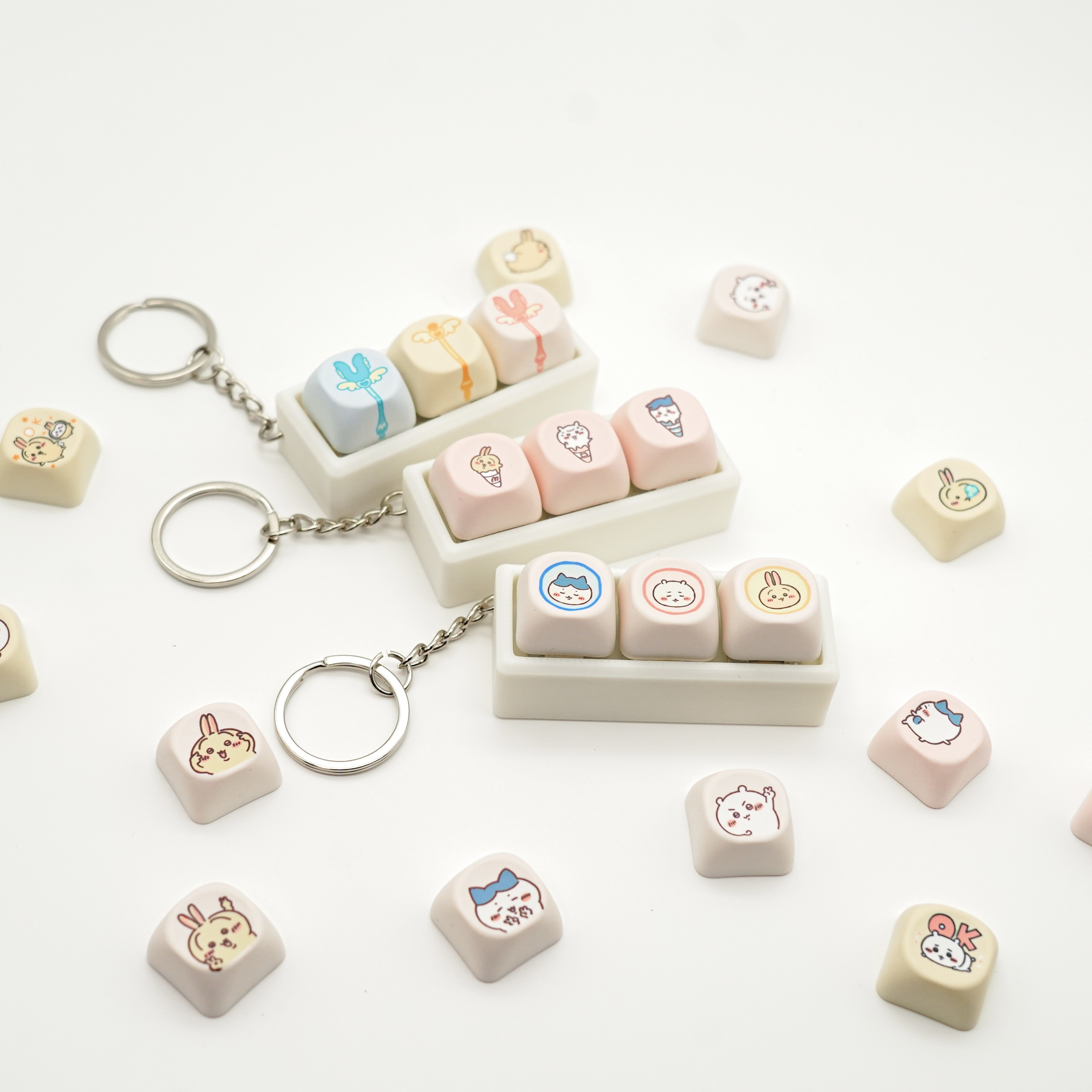 Chiikawa鍵盤解壓匙扣 - 隨機可愛貼圖